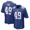 Men s Nike Tomon Fox Royal New York Giants Game Player Jersey