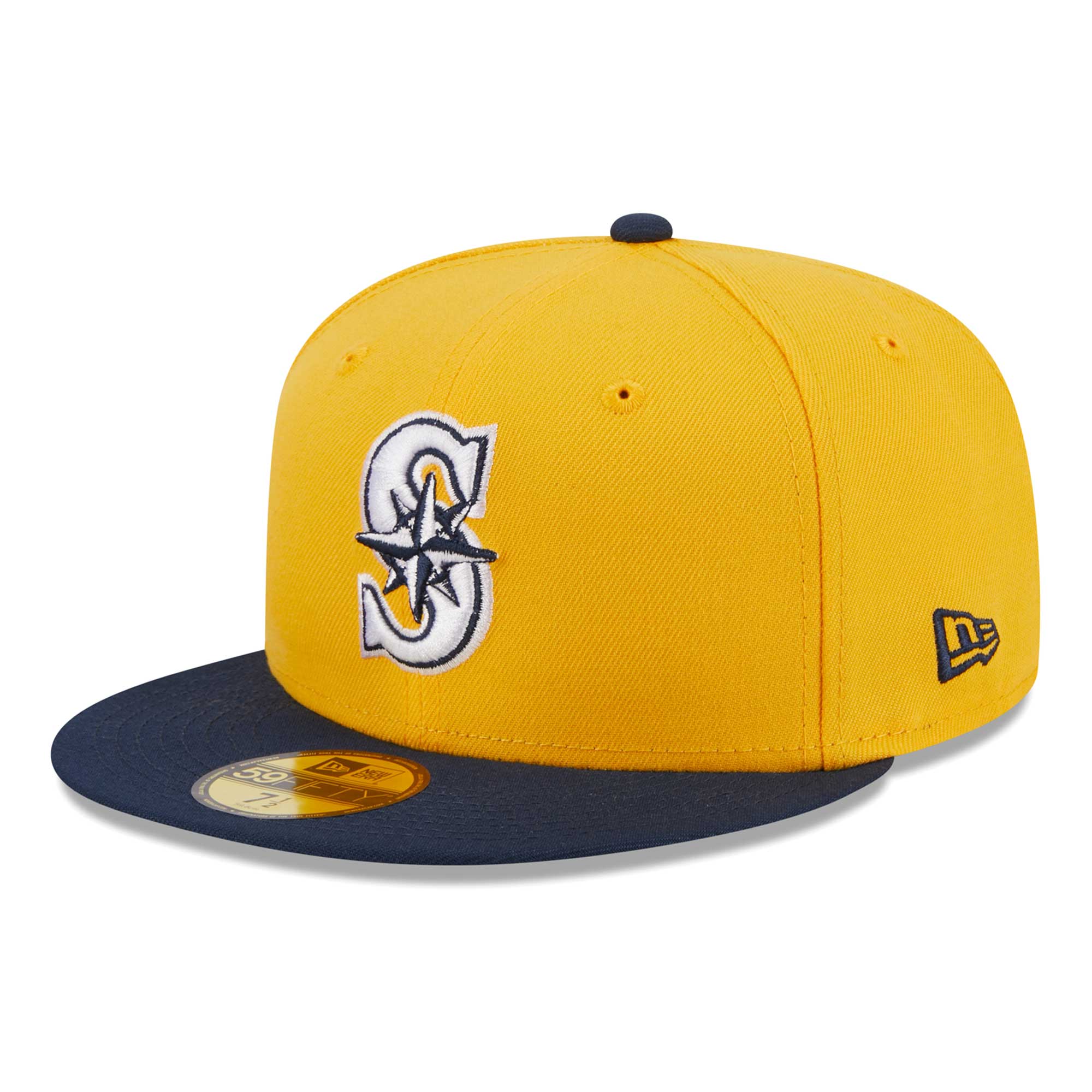 Seattle Mariners New Era Two-Tone Color Pack 59FIFTY Fitted Hat - Gold