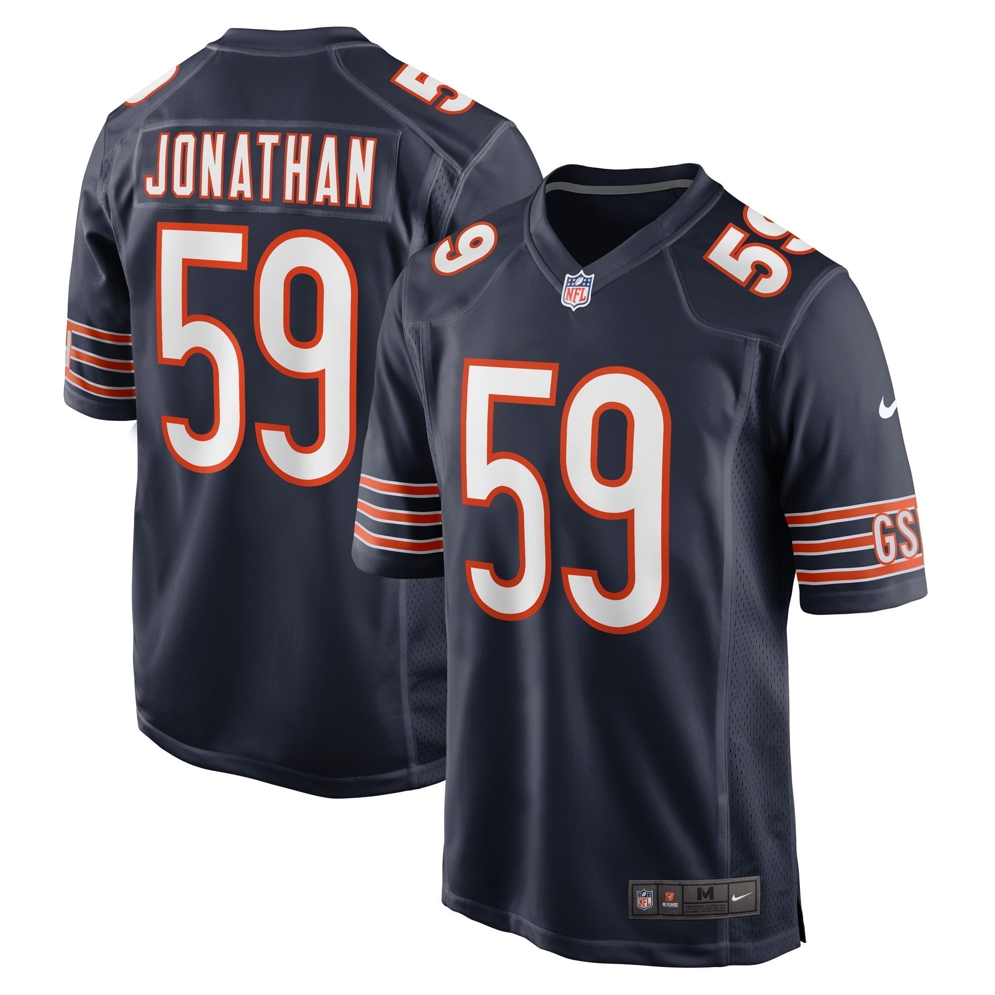 Men s Nike Kingsley Jonathan Navy Chicago Bears Game Player Jersey