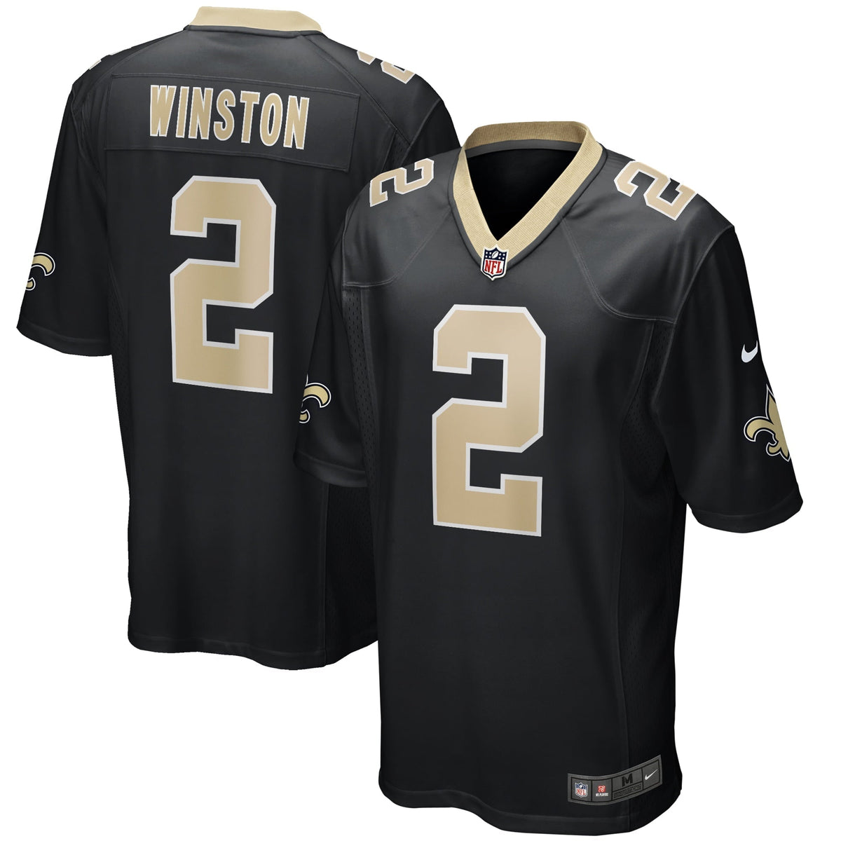 Men s Nike Jameis Winston Black New Orleans Saints Game Jersey