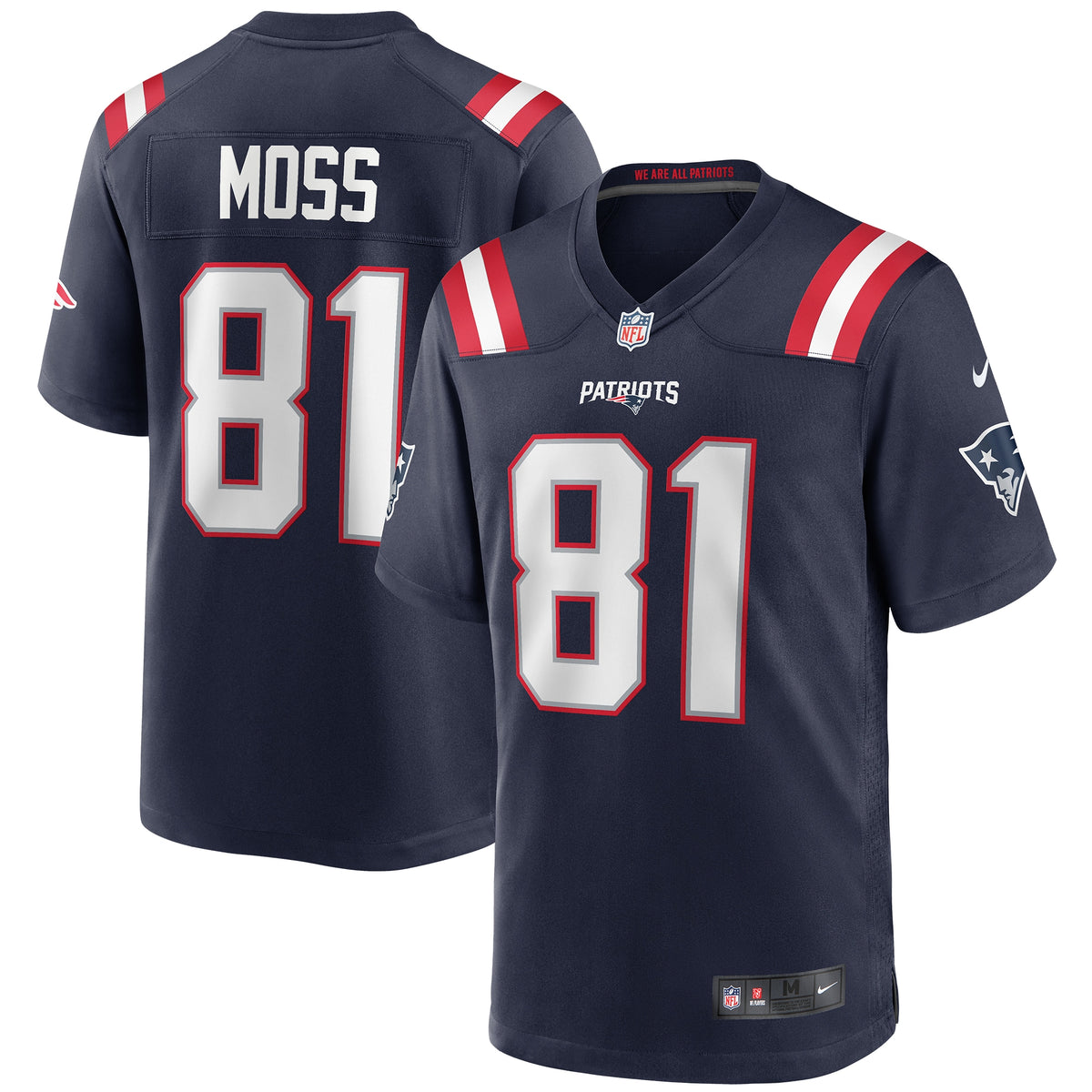 Randy Moss New England Patriots Nike Game Retired Player Jersey   Navy