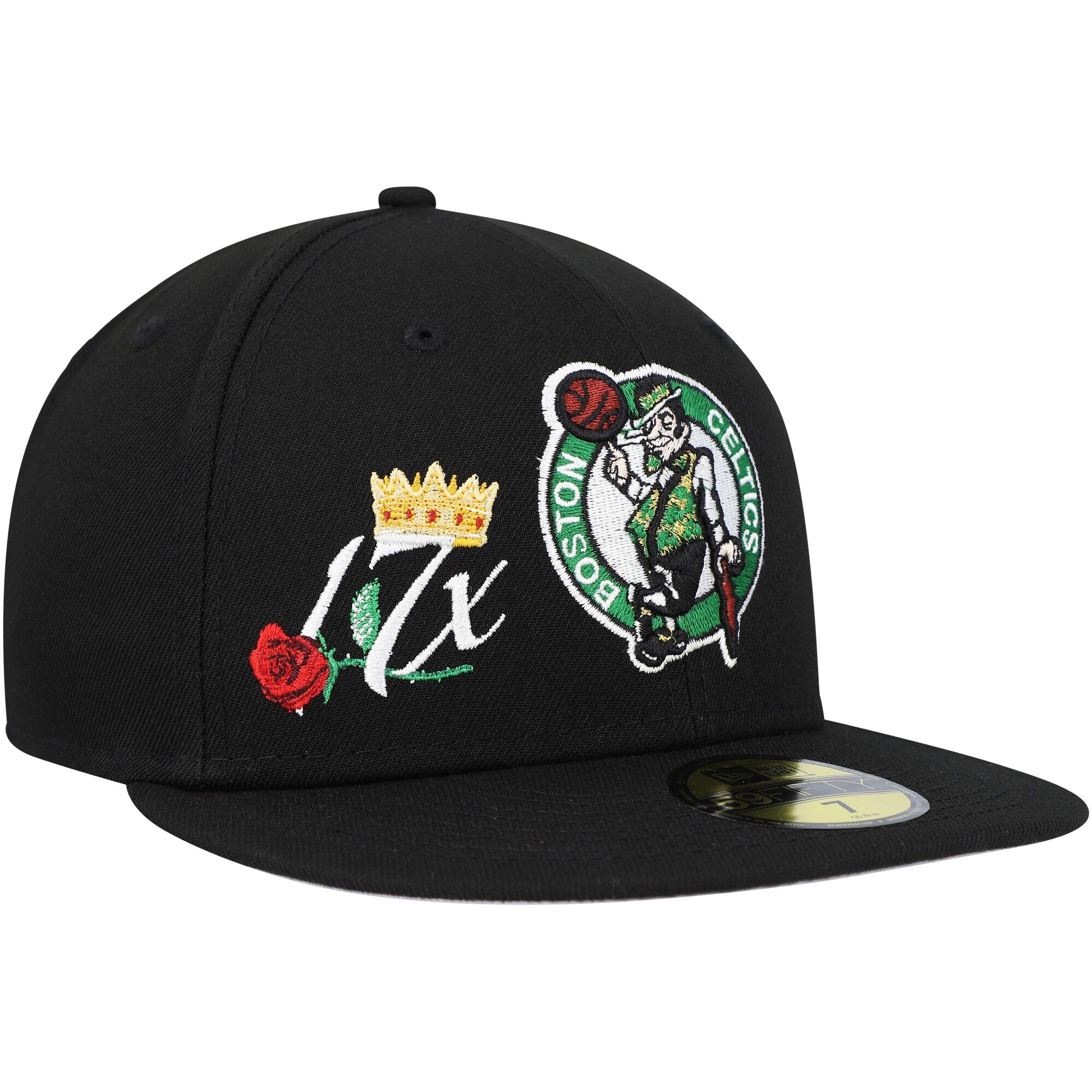 Boston Celtics New Era Crown Champs 59FIFTY Fitted Hat - Black