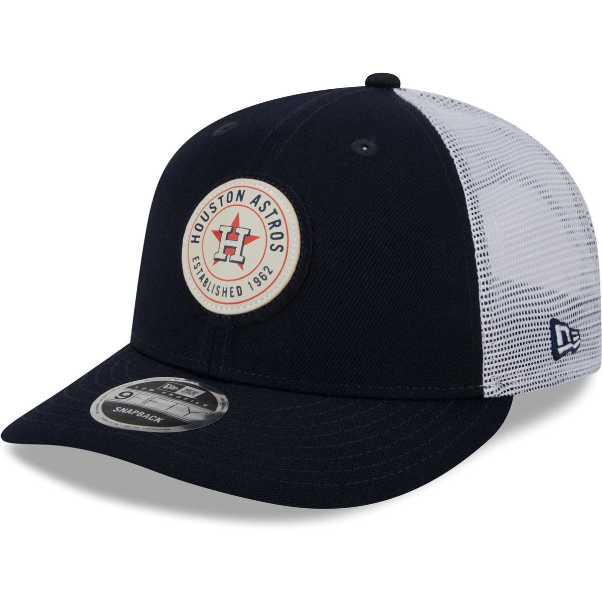 Houston Astros New Era Circle Trucker Low Profile 9FIFTY Snapback Hat - Navy