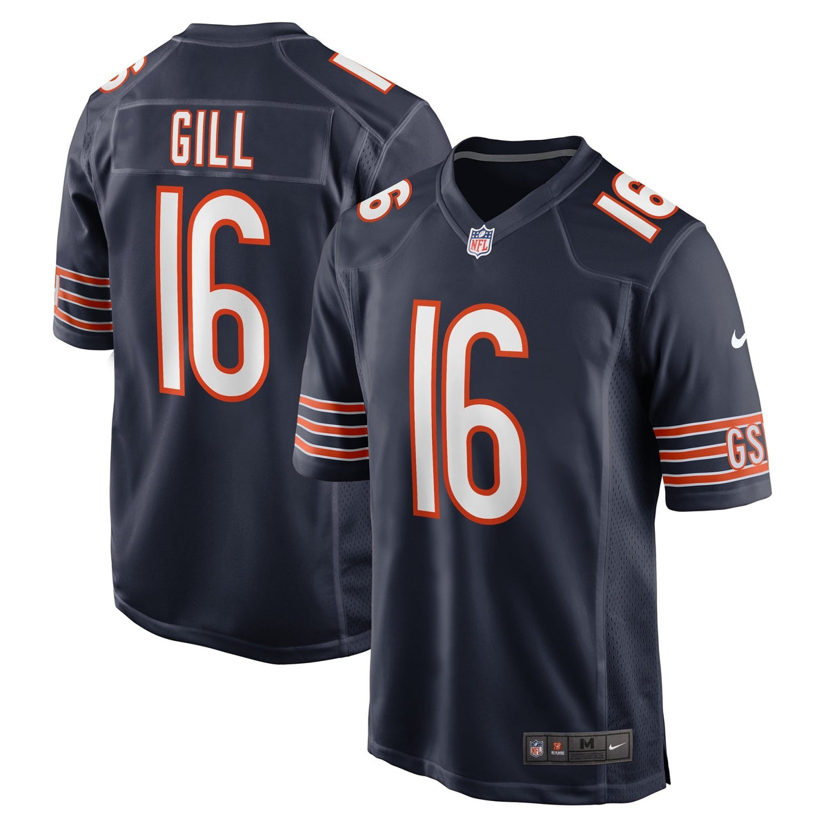 Men s Nike Trenton Gill Navy Chicago Bears Game Player Jersey