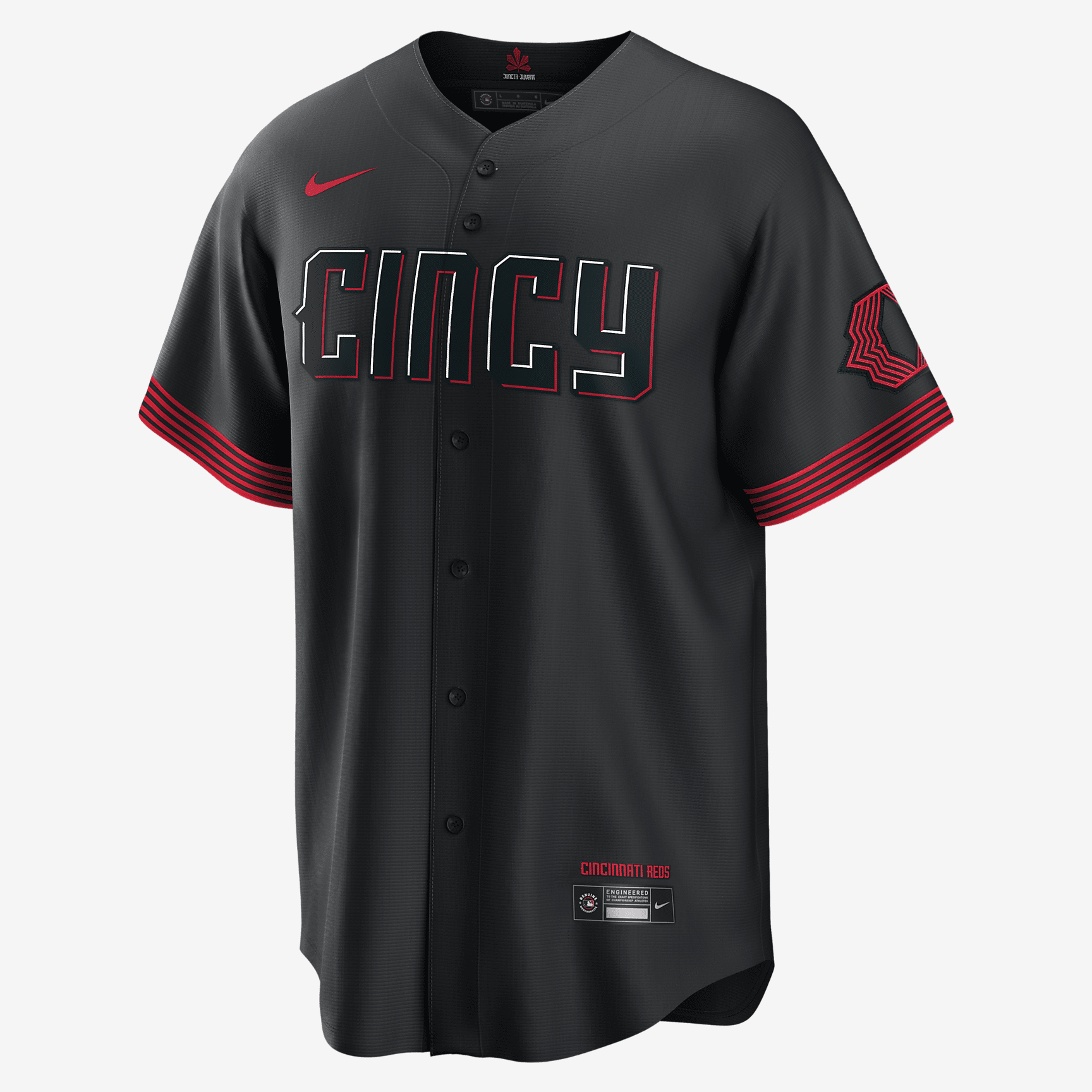 MLB Cincinnati Reds City Connect (Barry Larkin) Men's Replica Baseball Jersey - Black