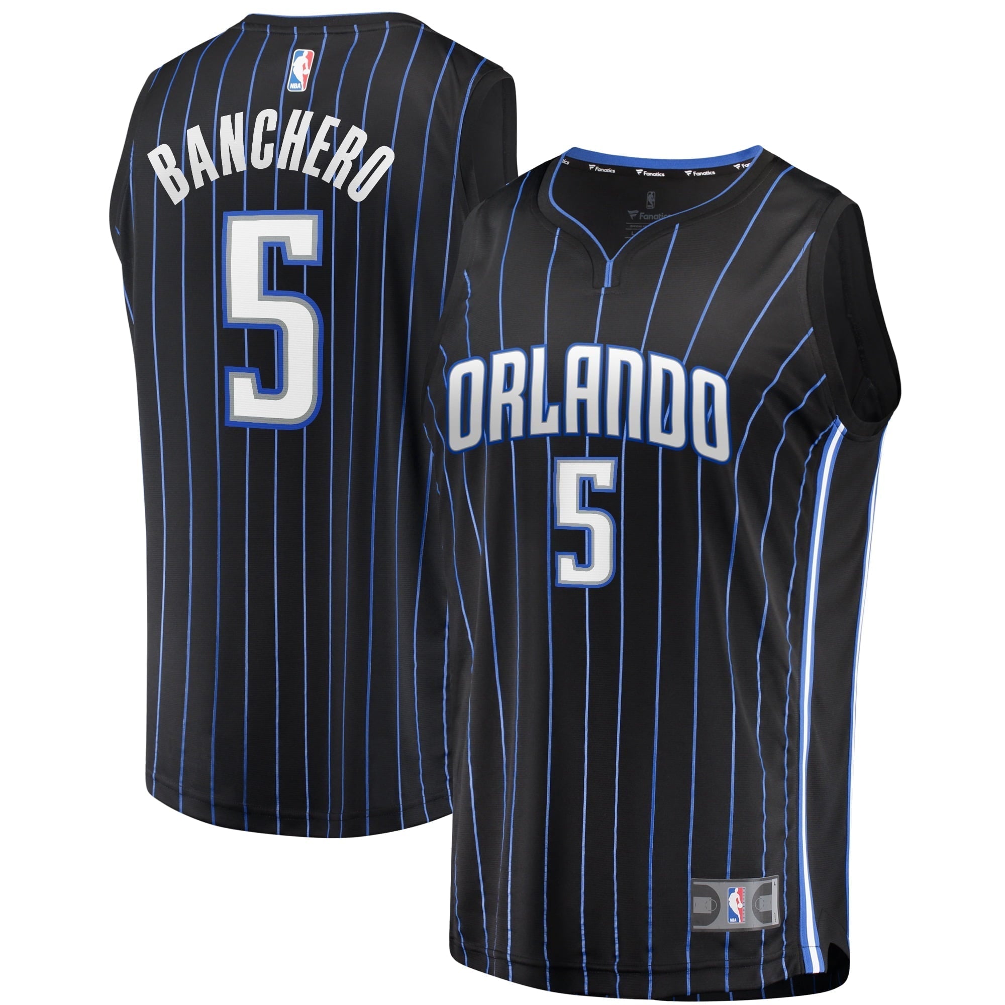 Men's Fanatics Branded Paolo Banchero Black Orlando Magic 2022 NBA Draft First Round Pick Fast Break Replica Player