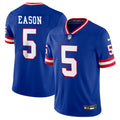 Men s New York Giants Jacob Eason Royal 2023 Throwback Limited Stitched Jerseys