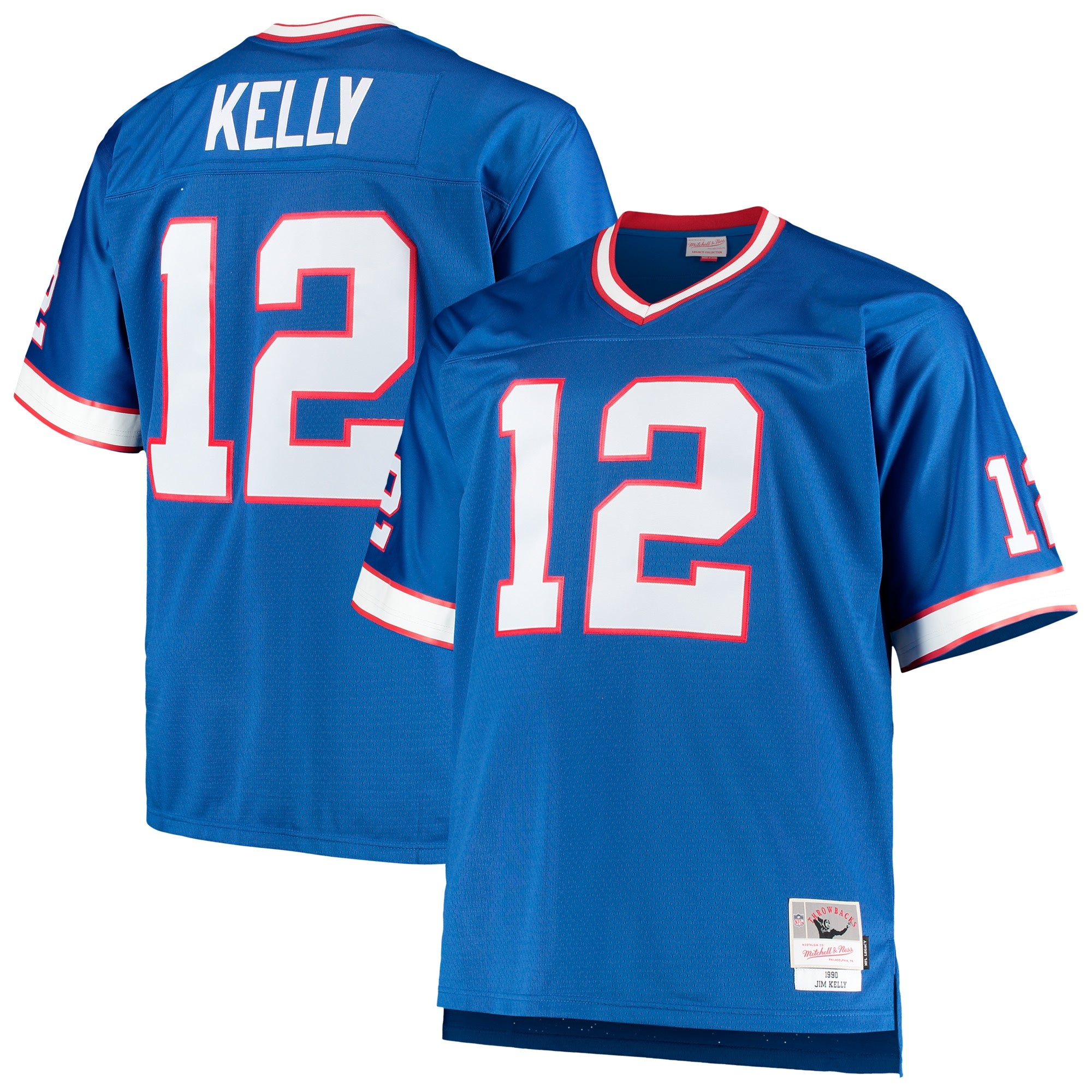 Jim Kelly Buffalo Bills Mitchell   Ness Big   Tall 1990 Retired Player Replica Jersey   Royal