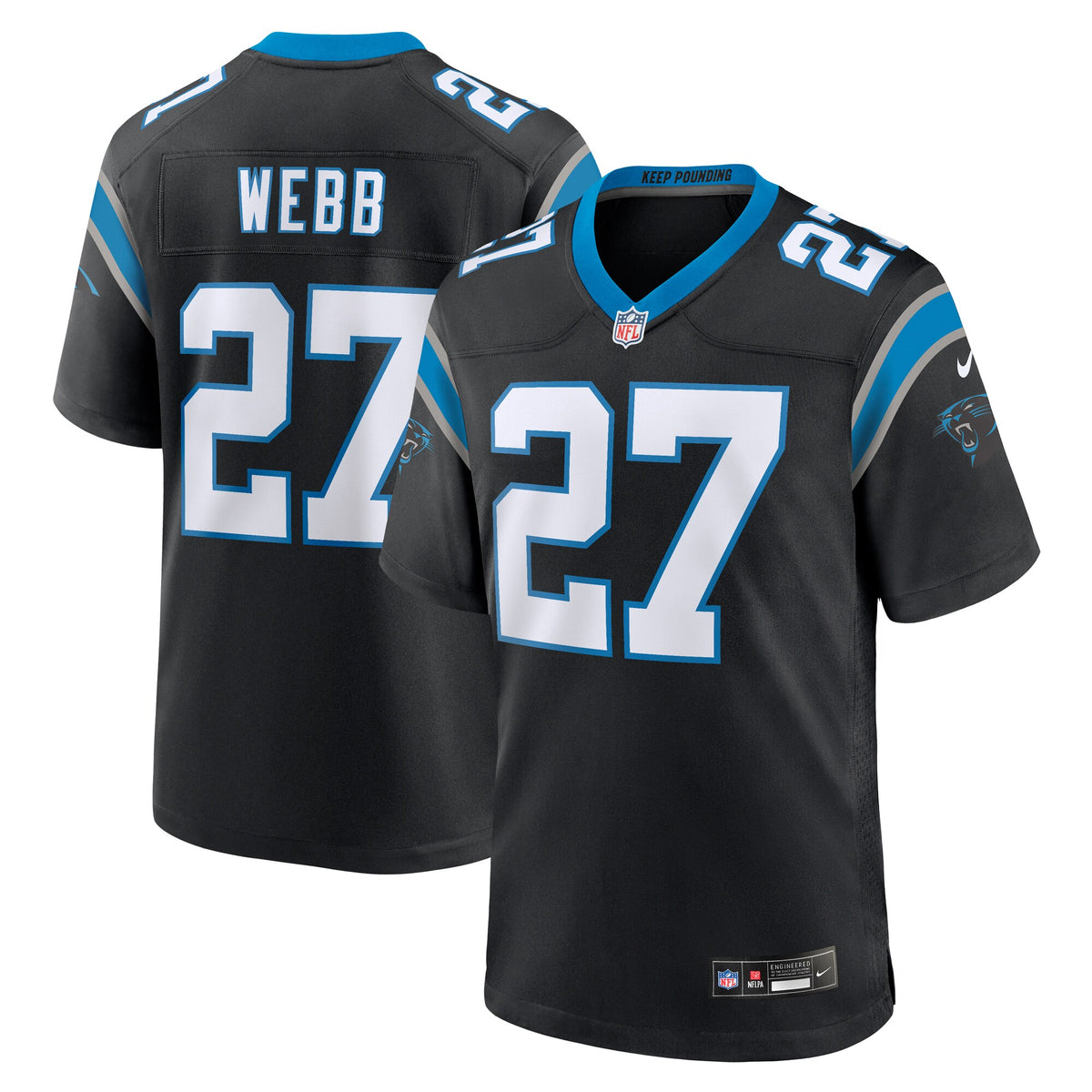 Sam Webb Carolina Panthers Nike Team Game Jersey    Black