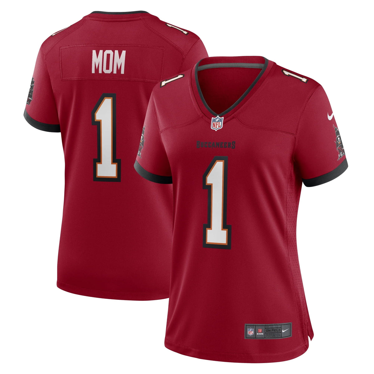 Women s Nike Number 1 Mom Red Tampa Bay Buccaneers Game Jersey