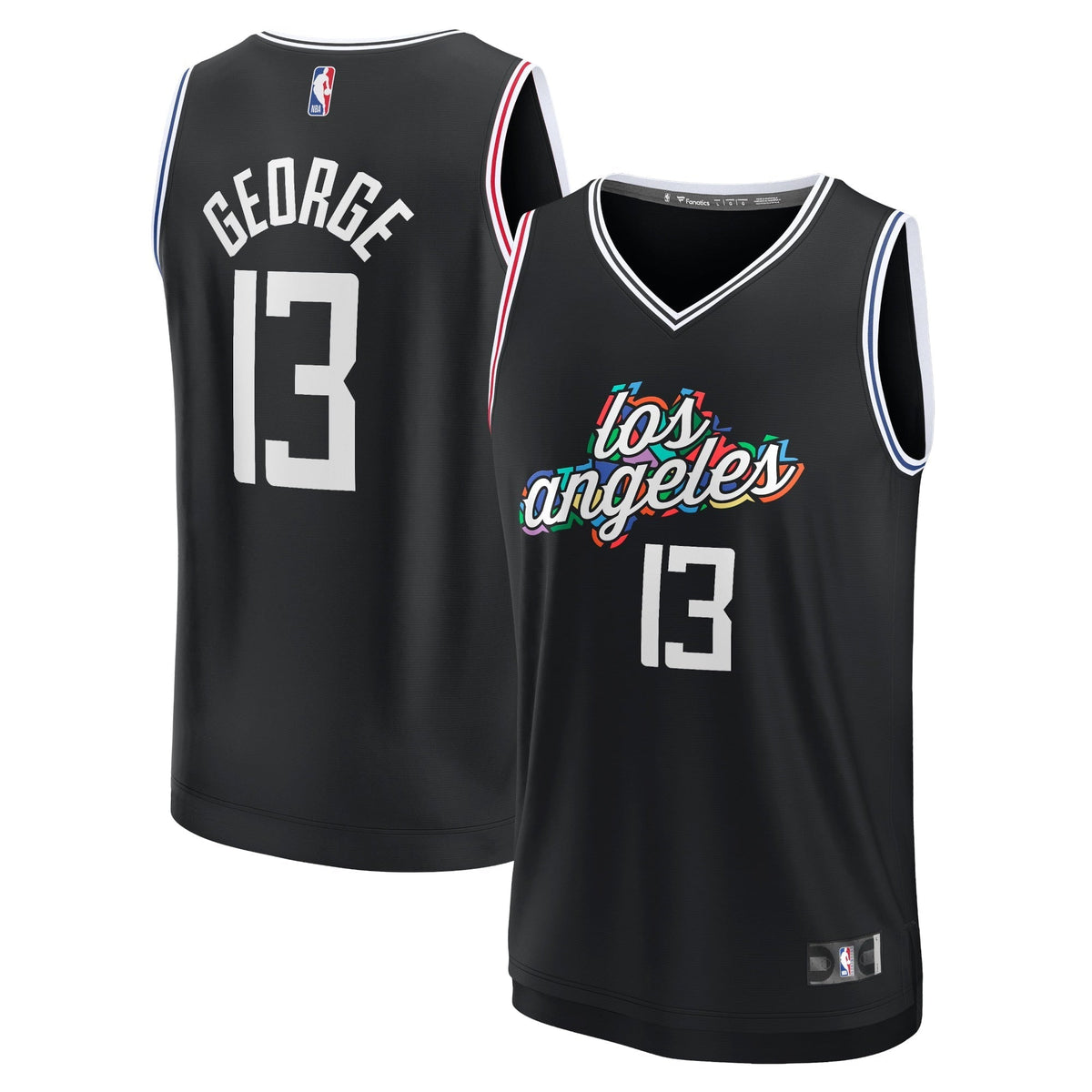 Youth Fanatics Branded Paul George Black LA Clippers 2022/23 Fastbreak Jersey - City Edition