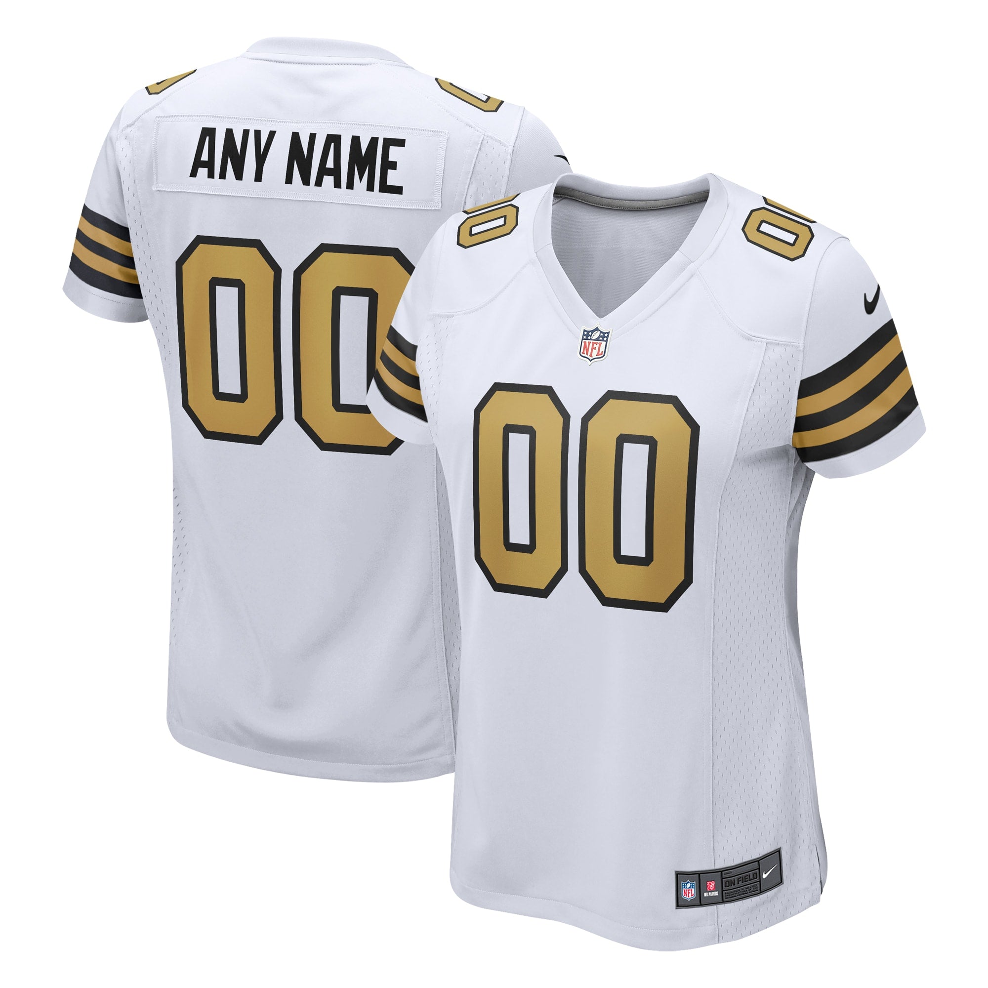 New Orleans Saints Nike Women s Alternate Custom Game Jersey   White