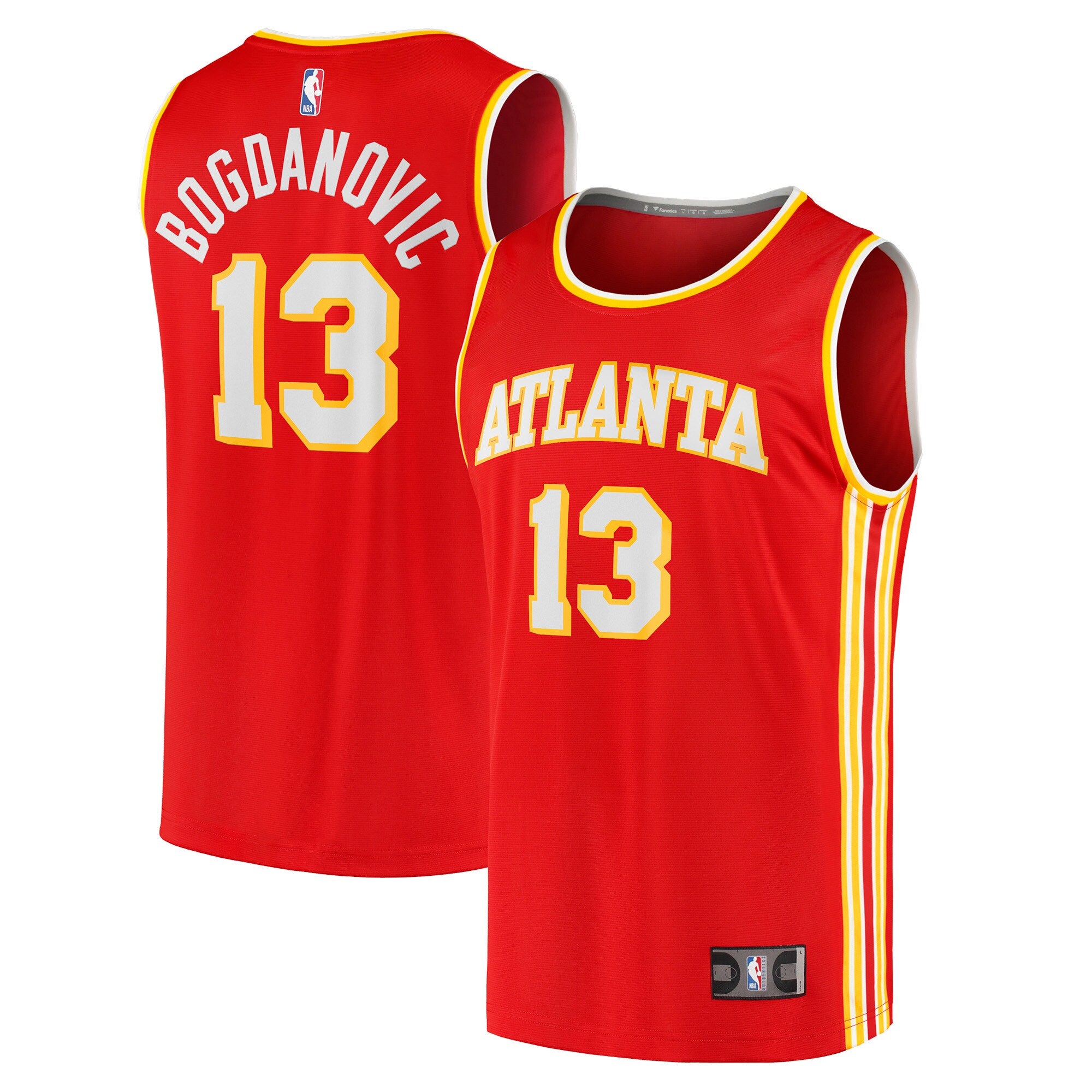 Bogdan Bogdanovic Atlanta Hawks, NBA Jerseys Fanatics Branded 2021/22 Fast Break Replica Jersey - Icon Edition - Red
