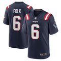 Men s Nike Nick Folk Navy New England Patriots Game Jersey