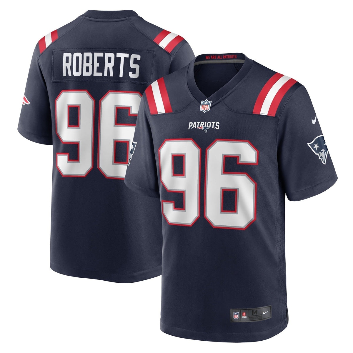 Men s Nike Sam Roberts Navy New England Patriots Game Player Jersey