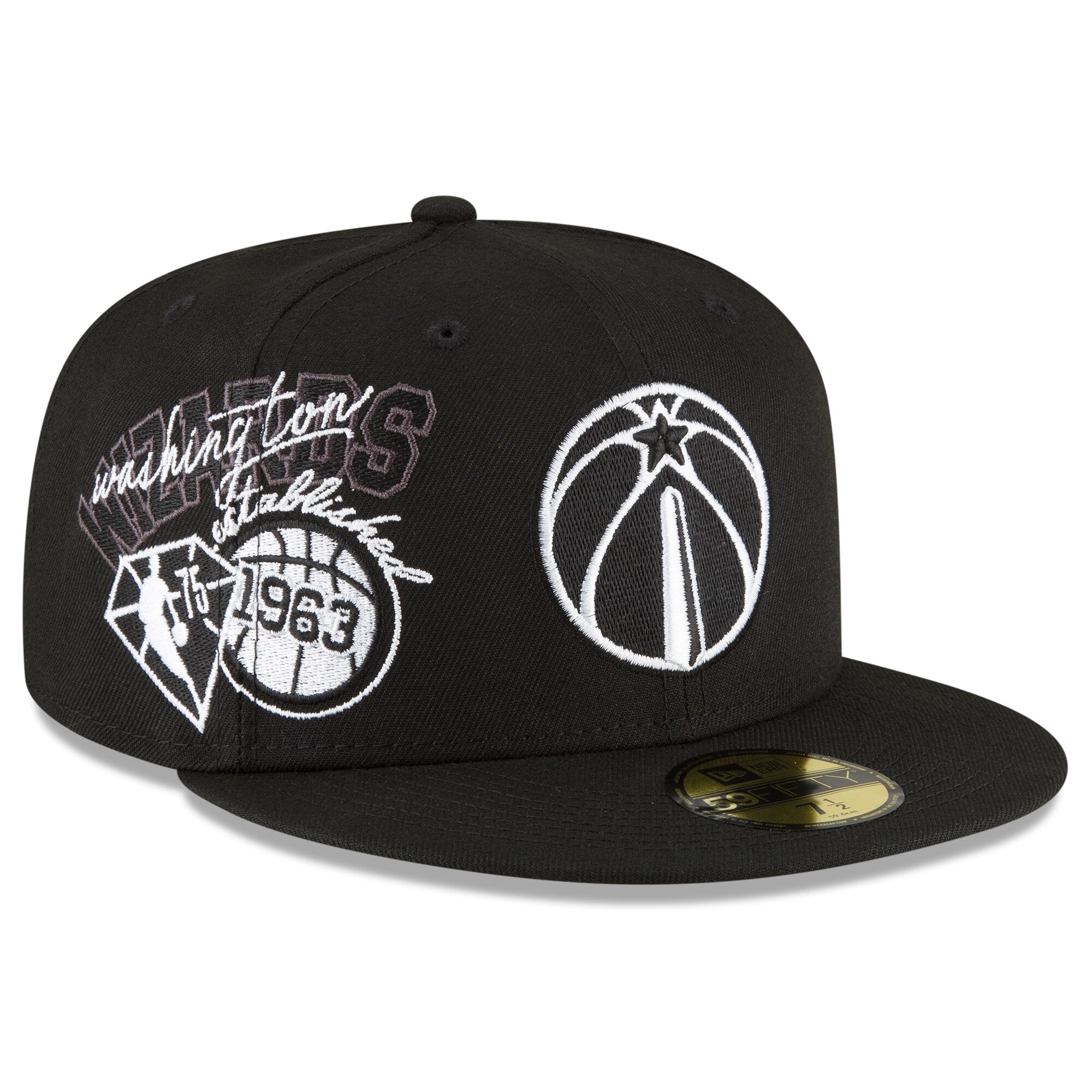 Washington Wizards New Era Back Half 59FIFTY Fitted Hat - Black