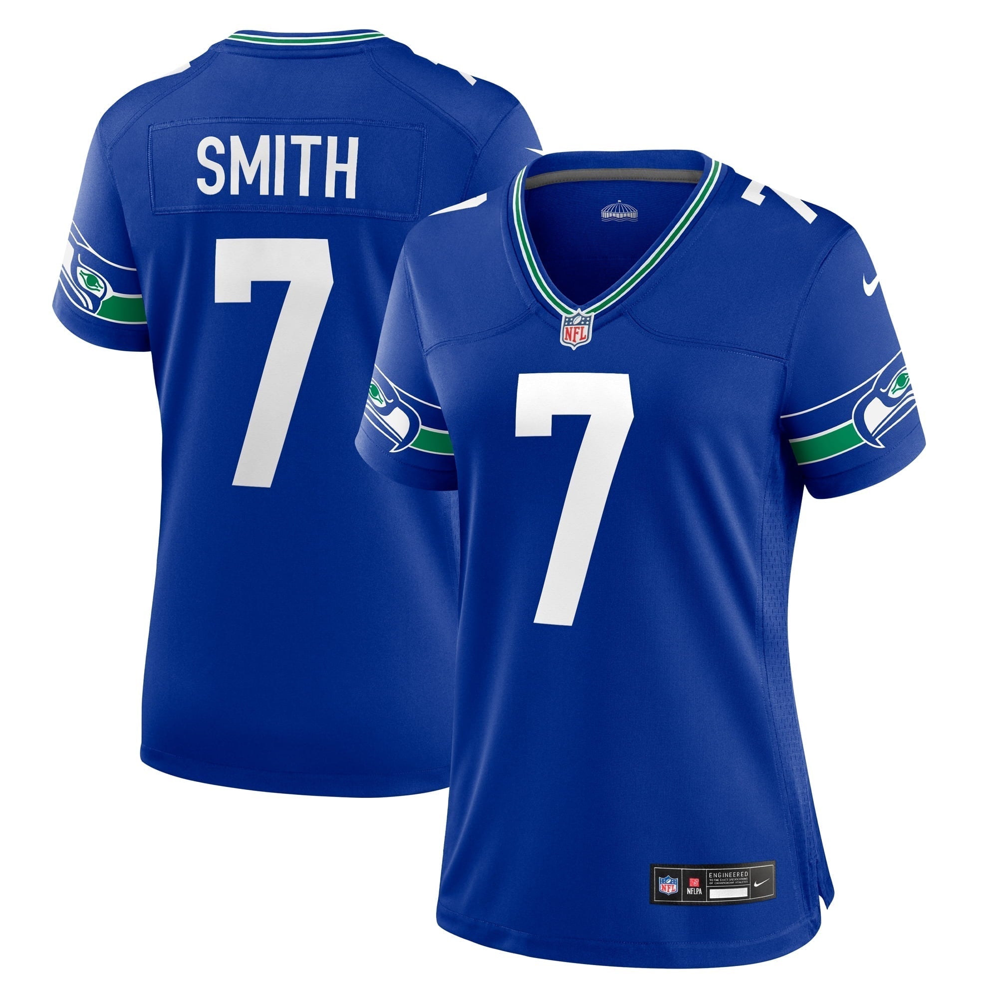 Women s Nike Geno Smith Royal Seattle Seahawks Throwback Player Game Jersey