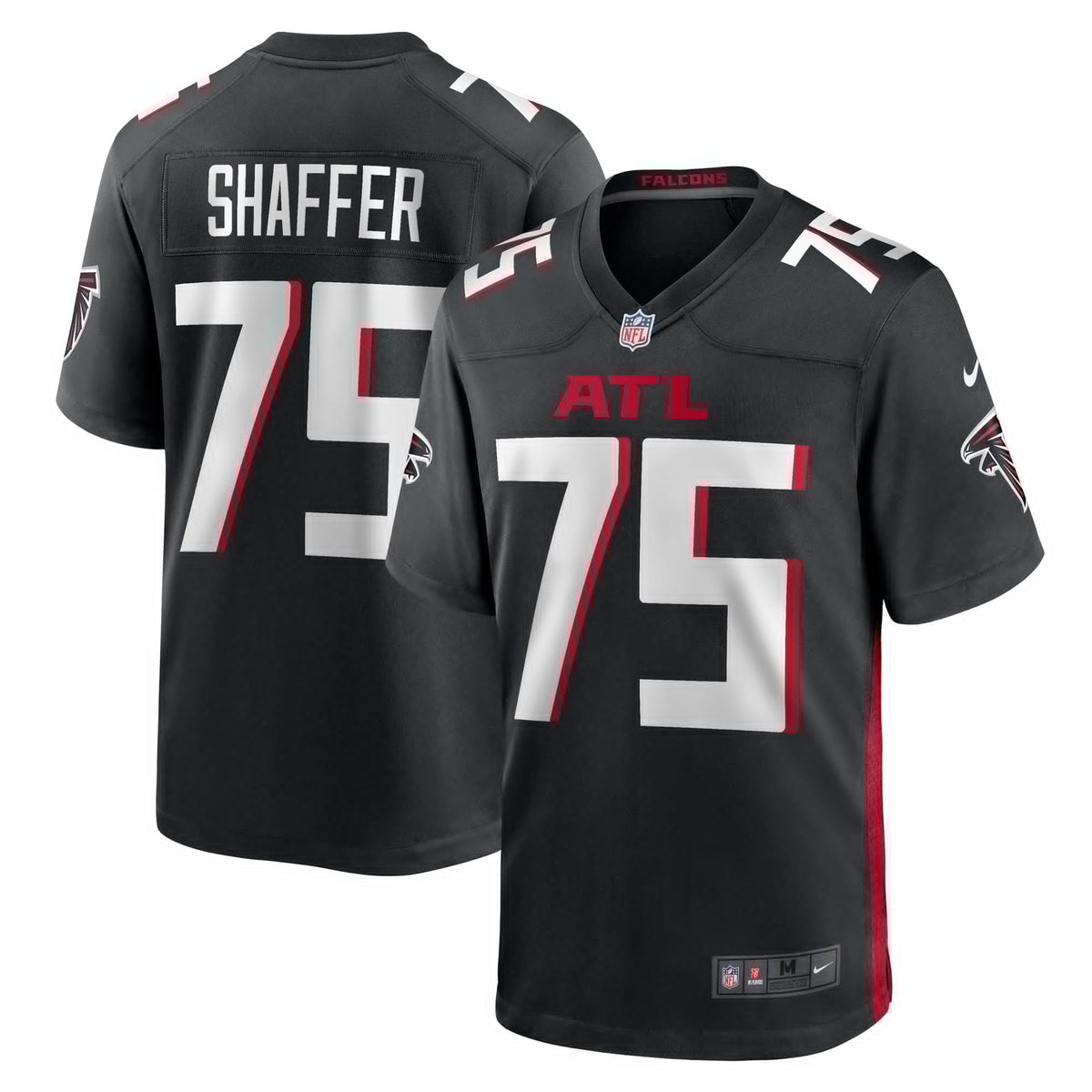 Men s Nike Justin Shaffer Black Atlanta Falcons Player Game Jersey