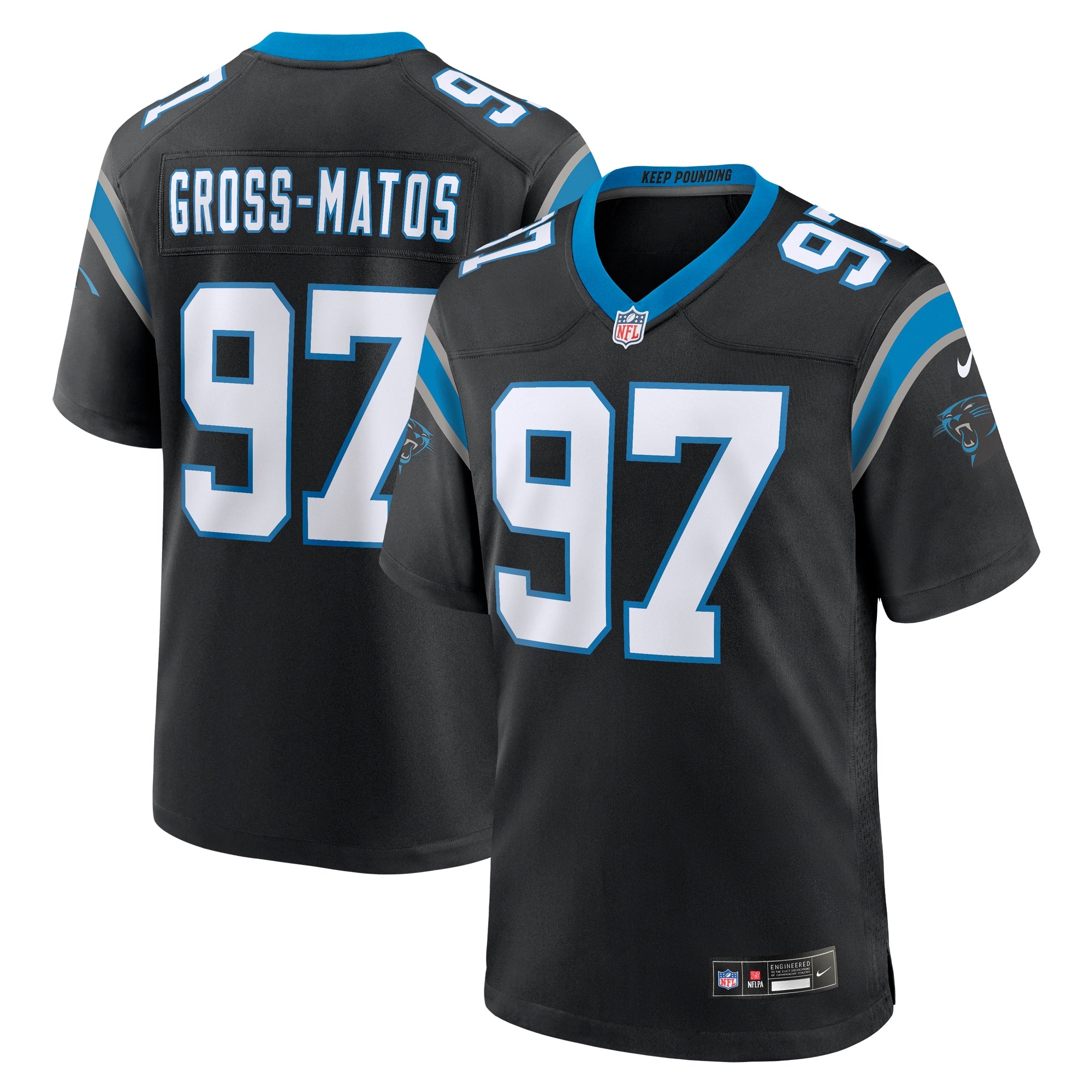 Yetur Gross-Matos Carolina Panthers Nike Team Game Jersey   Black