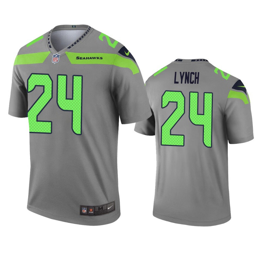 Men s Seattle Seahawks Marshawn Lynch Inverted Legend Jersey Gray