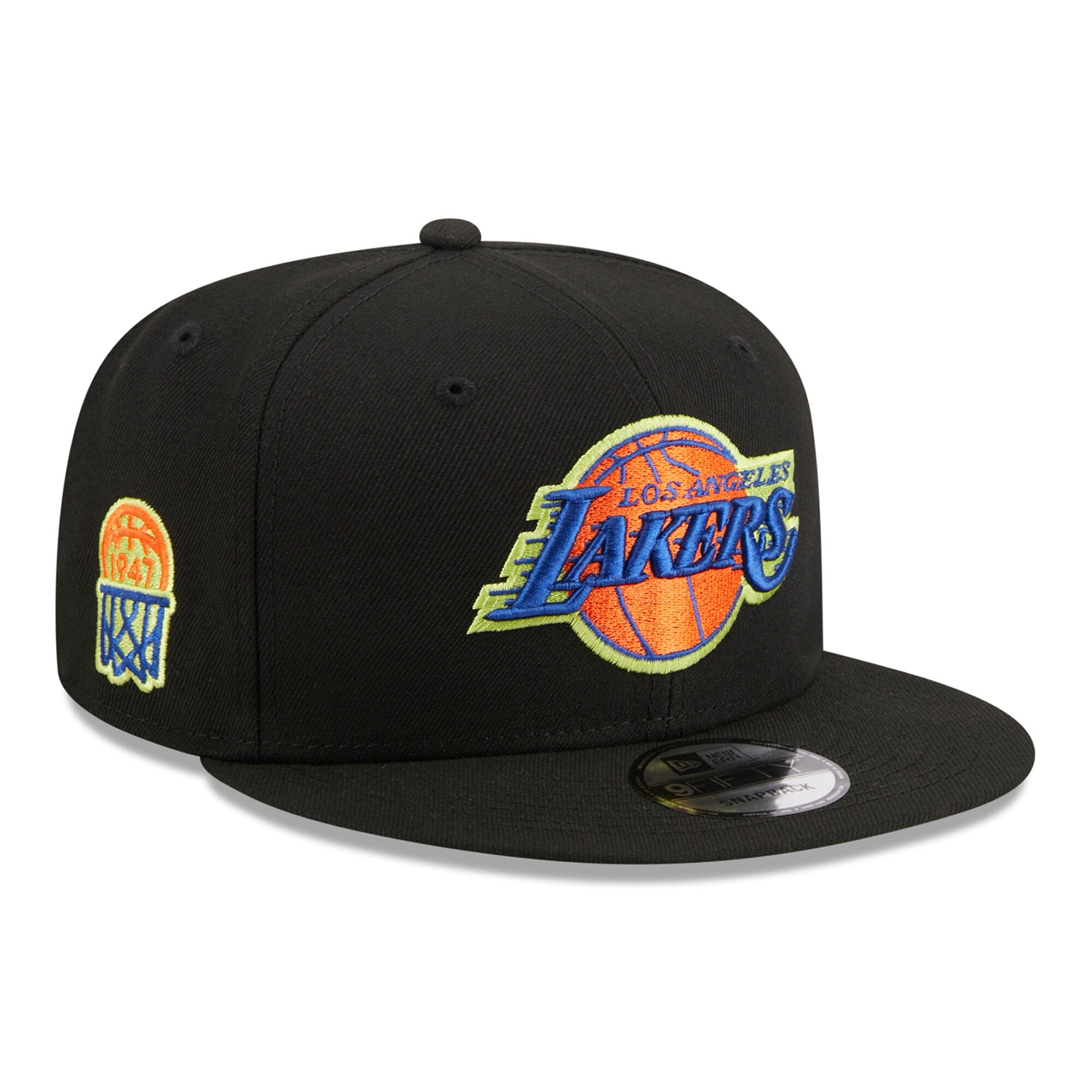 Los Angeles Lakers New Era Neon Pop 9FIFTY Snapback Hat - Black