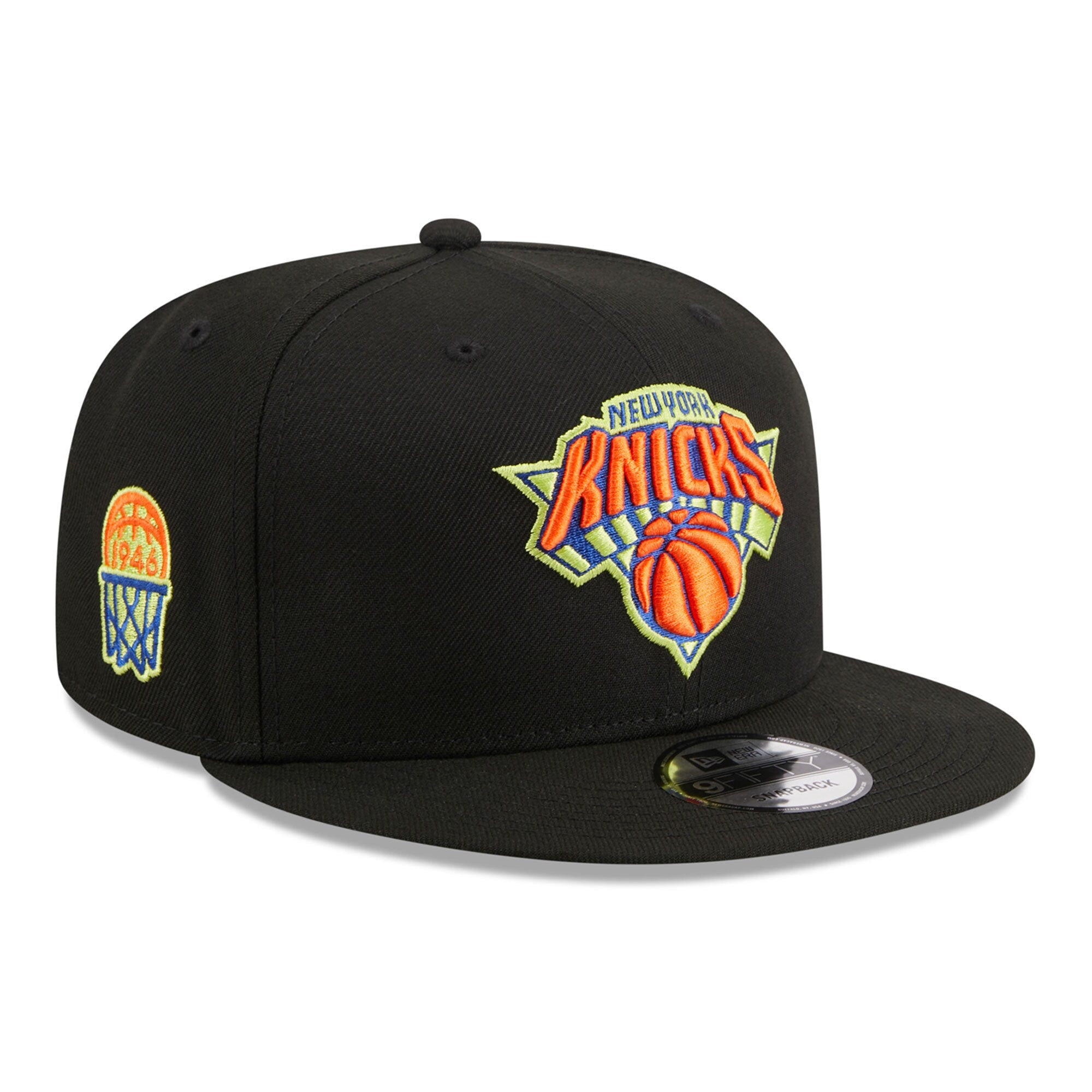 New York Knicks New Era Neon Pop 9FIFTY Snapback Hat - Black
