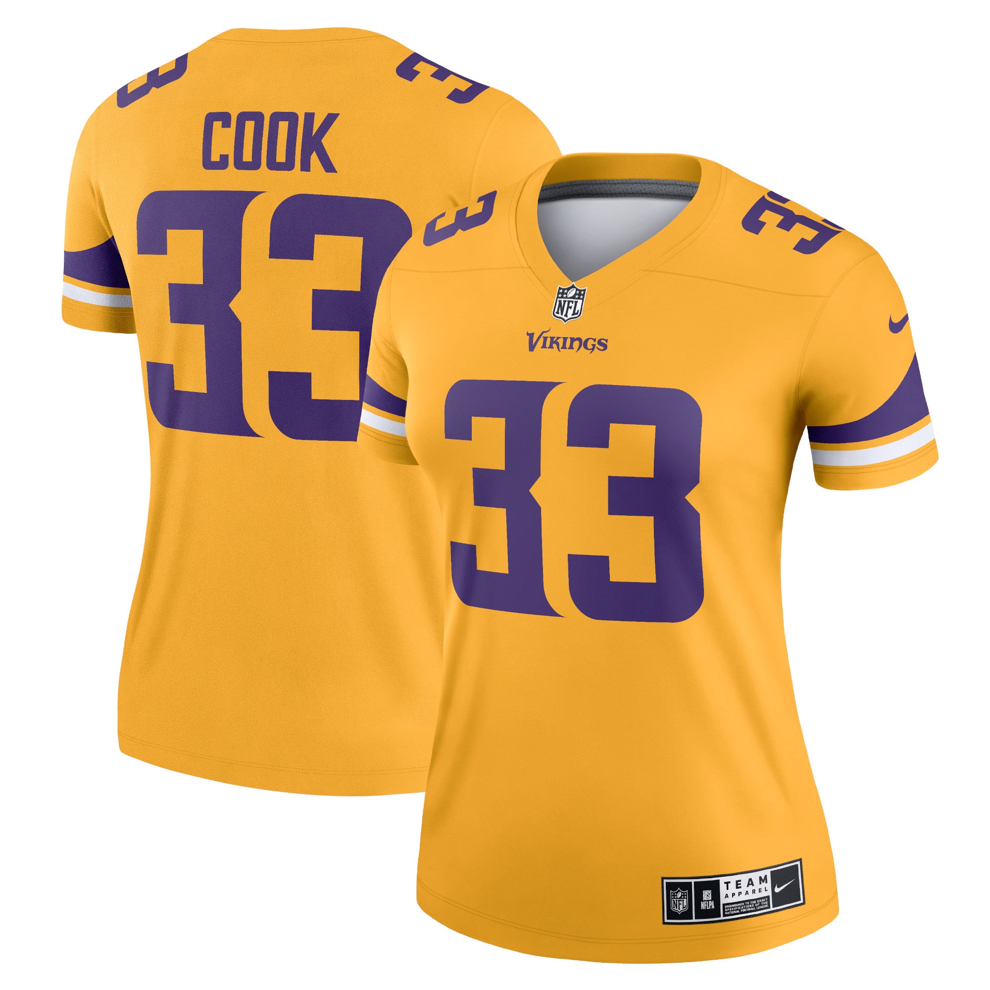 Dalvin Cook Minnesota Vikings Nike Women s Inverted Legend Jersey   Gold