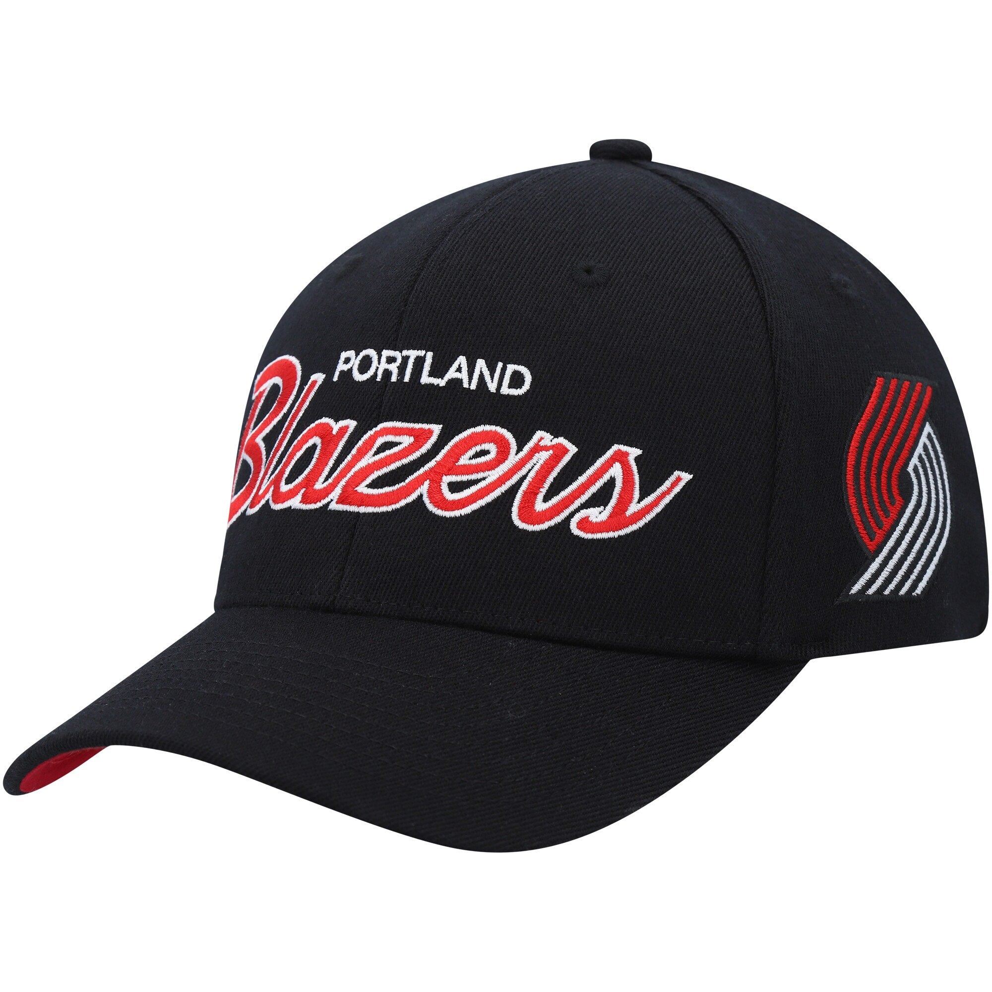 Portland Trail Blazers Mitchell & Ness MVP Team Script 2.0 Stretch Snapback Hat - Black