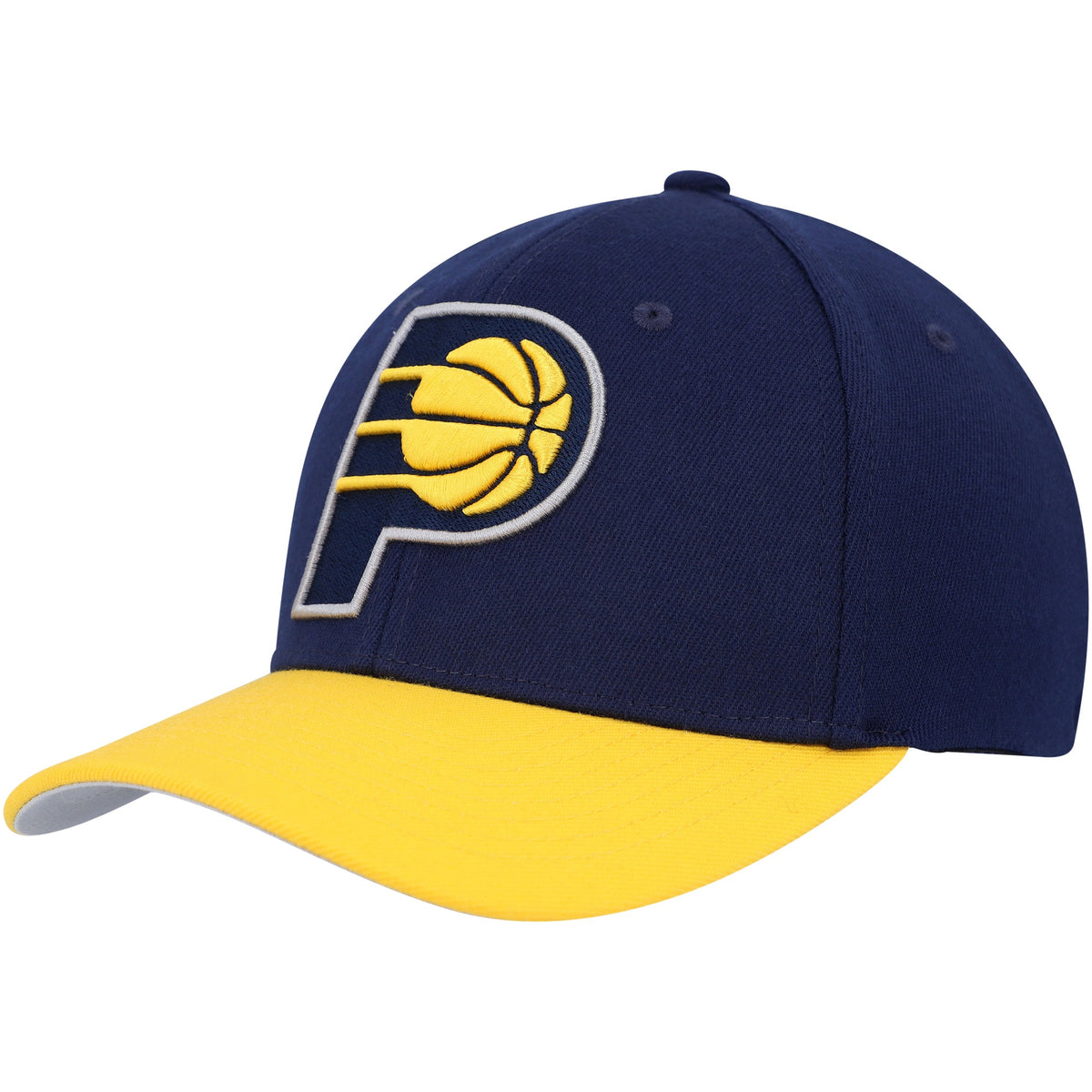 Indiana Pacers Mitchell & Ness MVP Team Two-Tone 2.0 Stretch-Snapback Hat - Navy/Gold
