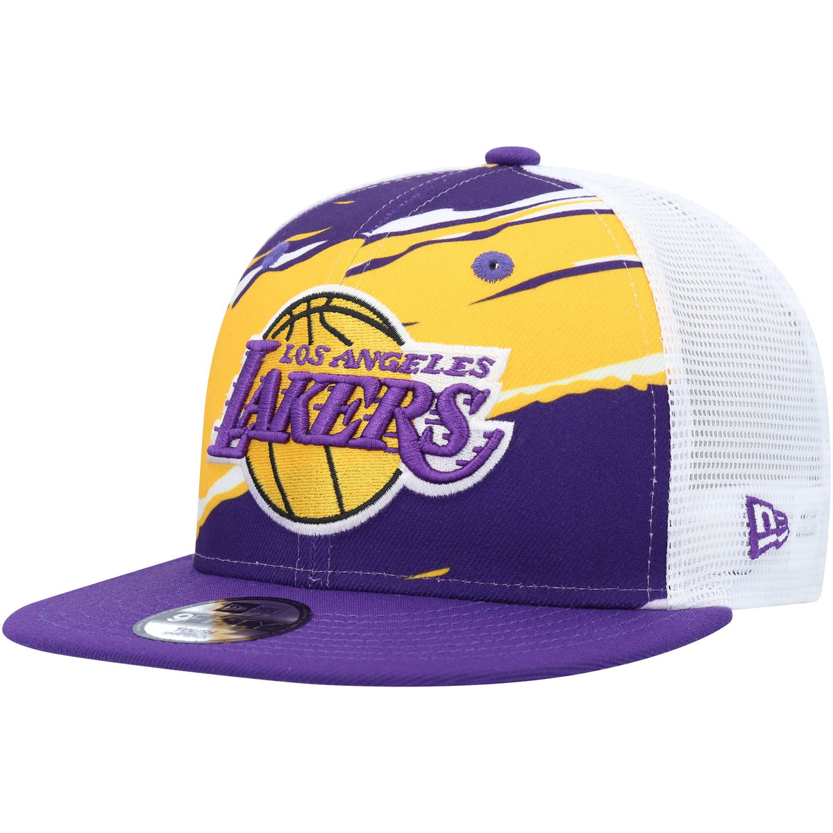 Los Angeles Lakers New Era Youth Tear Snapback 9FIFTY Snapback Hat - Purple/White