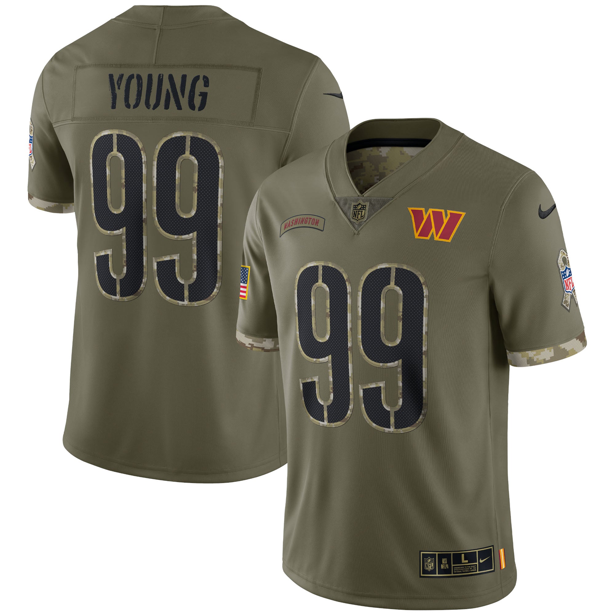 Chase Young Washington Commanders Nike 2022 Salute To Service Limited Jersey   Olive