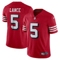 Men s Nike Trey Lance Scarlet San Francisco 49ers Alternate Vapor Limited Jersey