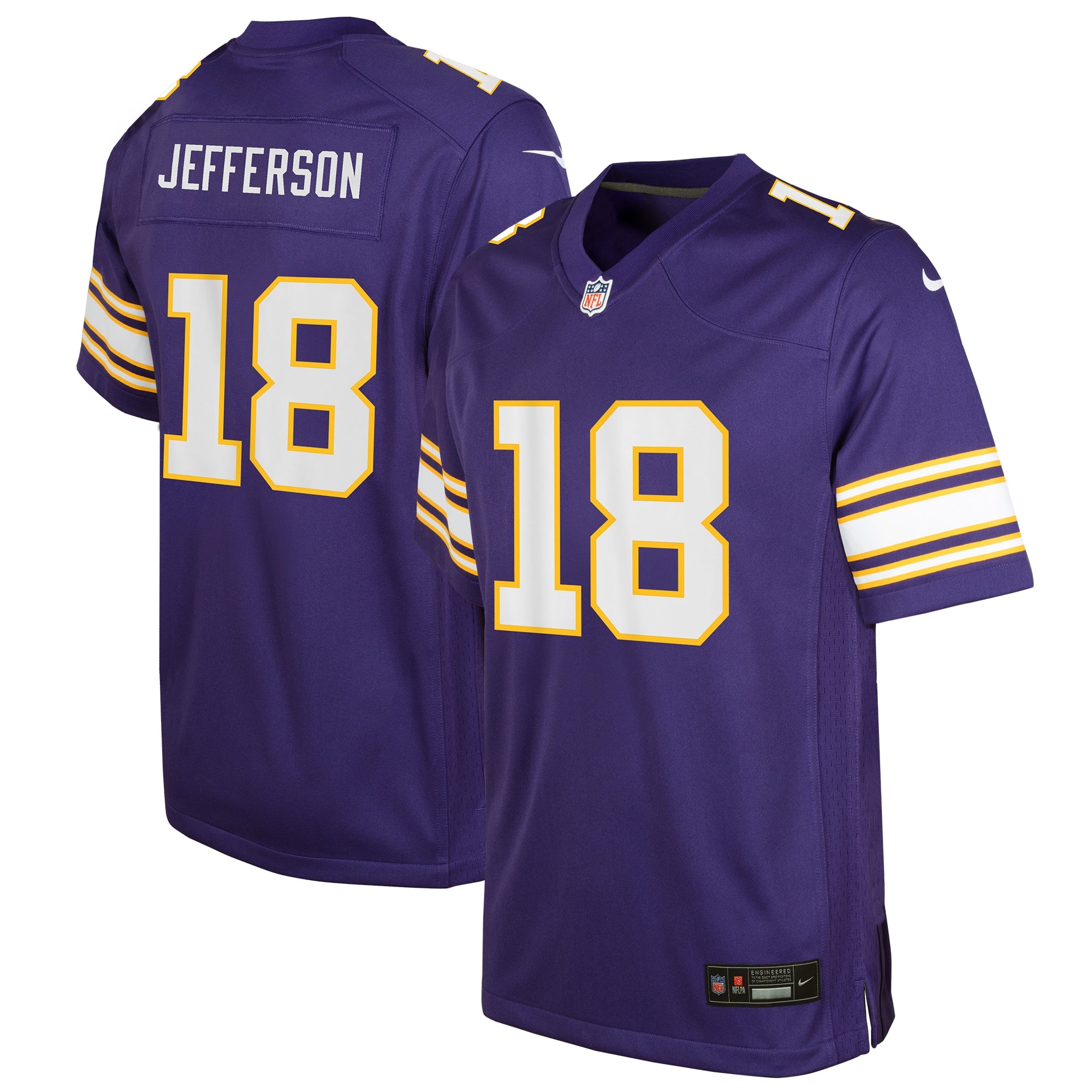 Justin Jefferson Minnesota Vikings Nike Youth Game Jersey   Purple