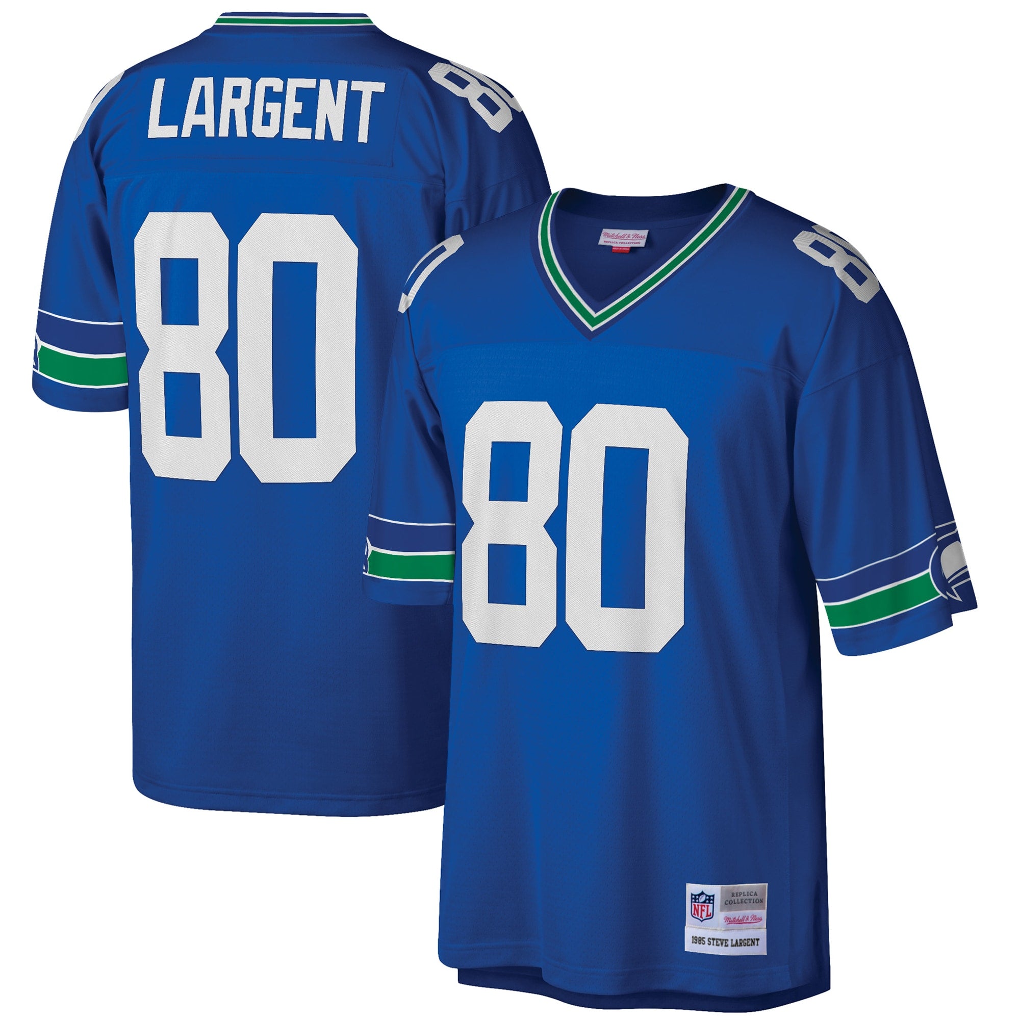 Steve Largent Seattle Seahawks Mitchell Ness Big Tall 1985 Retired Player Replica Jersey Royal