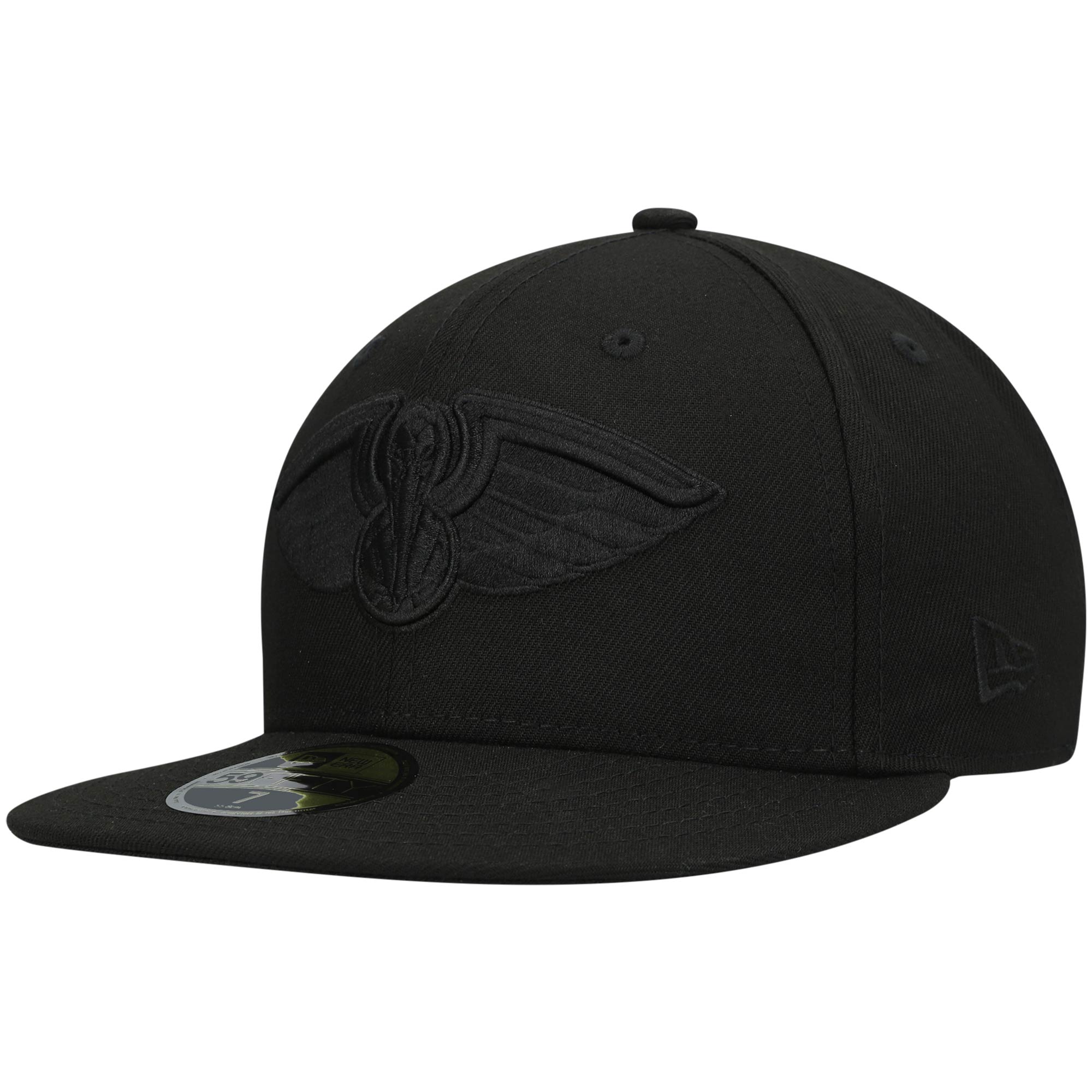 New Orleans Pelicans New Era Black On Black 59FIFTY Fitted Hat
