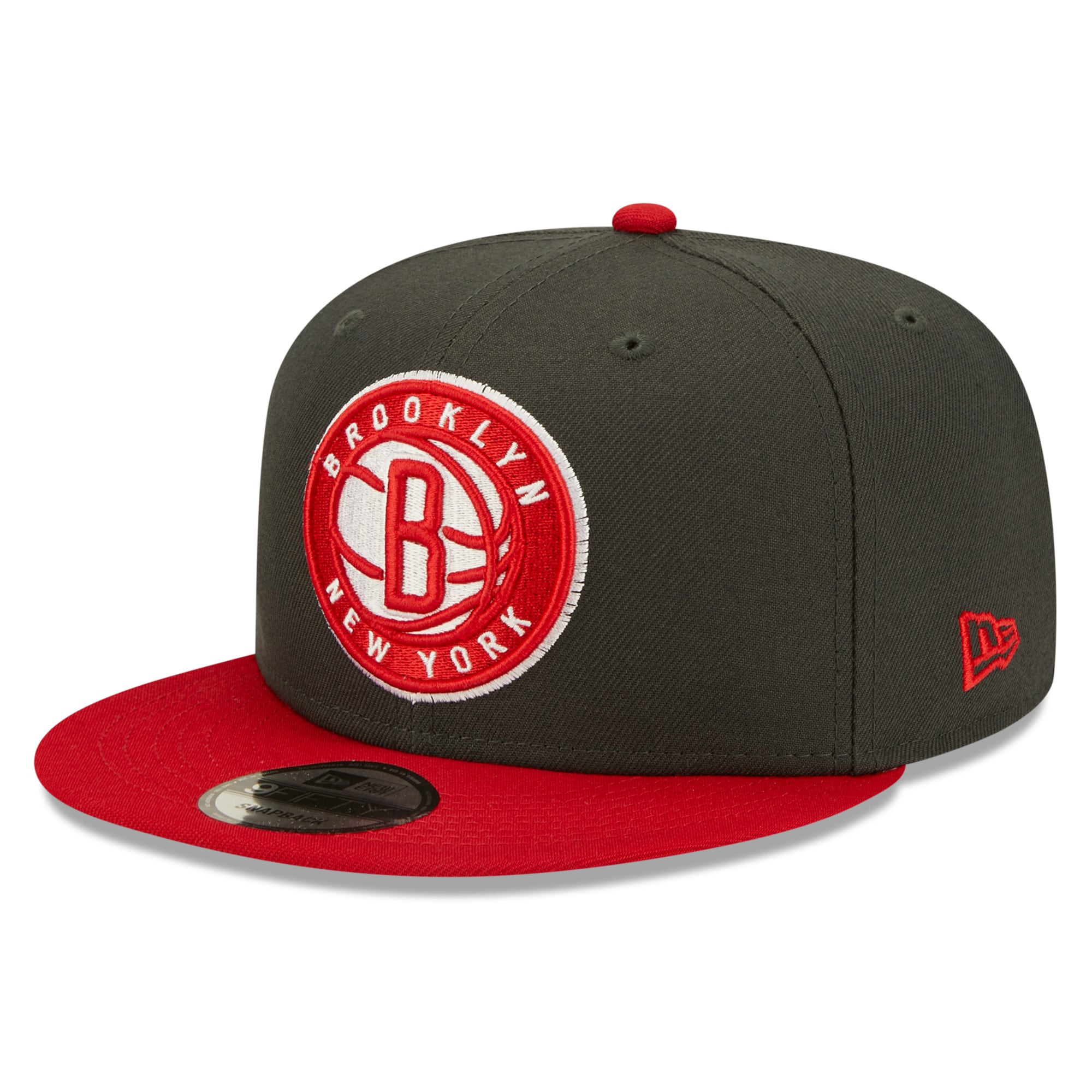 Brooklyn Nets New Era Two-Tone Color Pack 9FIFTY Snapback Hat - Charcoal/Scarlet