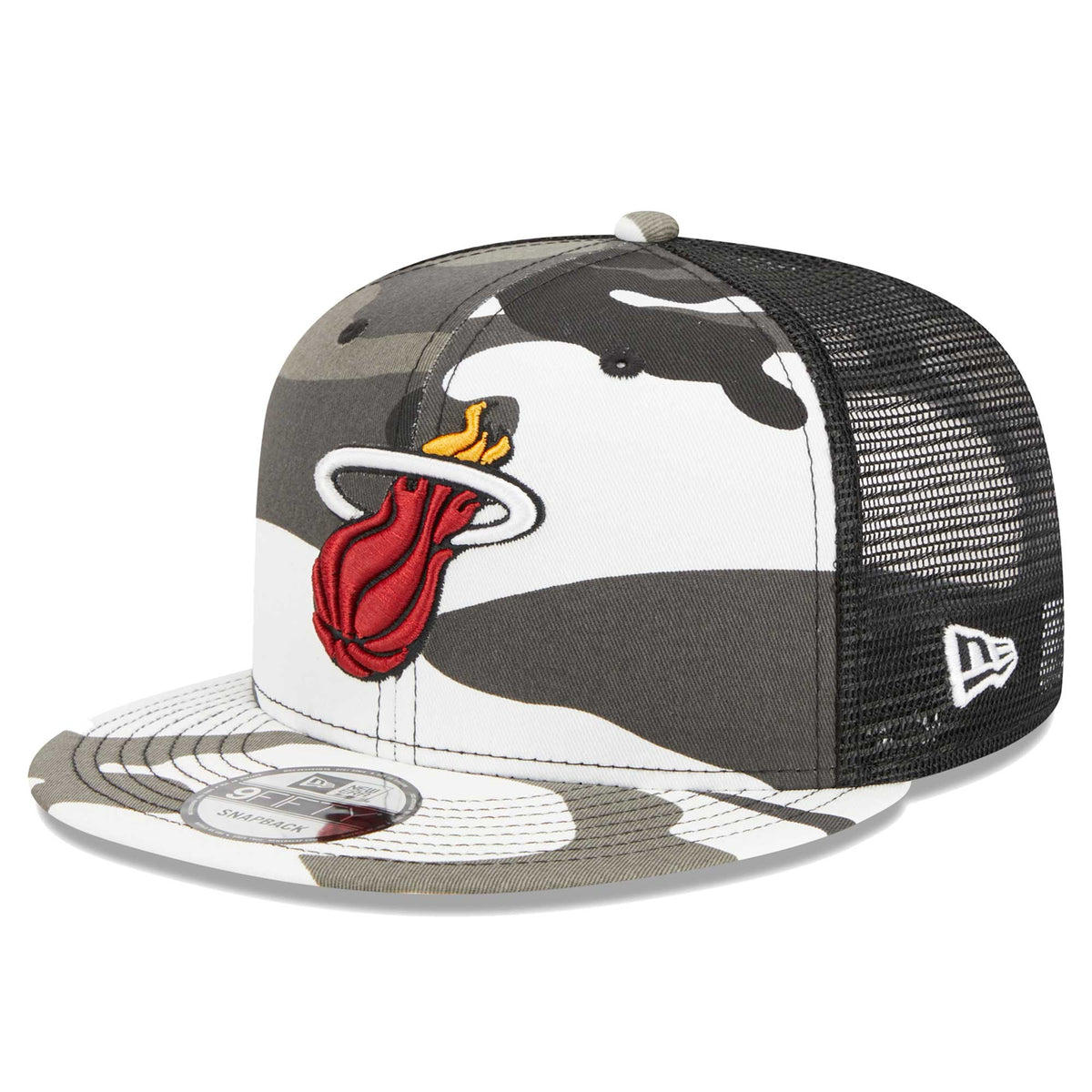 Miami Heat New Era Snow Camo Meshback 9FIFTY Snapback Hat - Camo