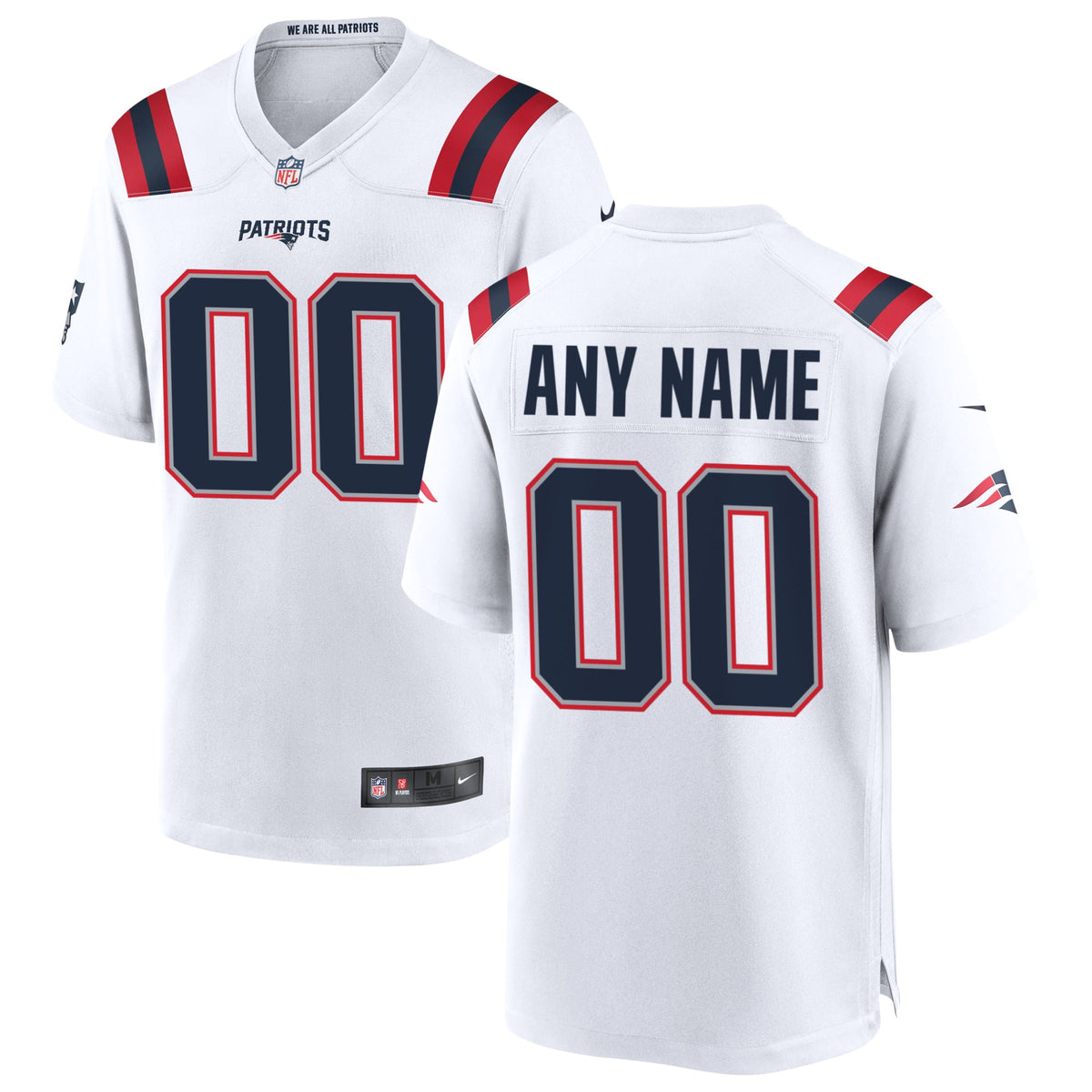 New England Patriots Nike Custom Game Jersey   White