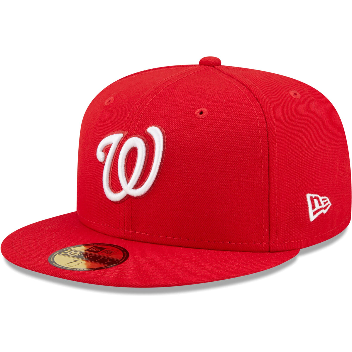 Washington Nationals New Era White Logo 59FIFTY Fitted Hat - Red