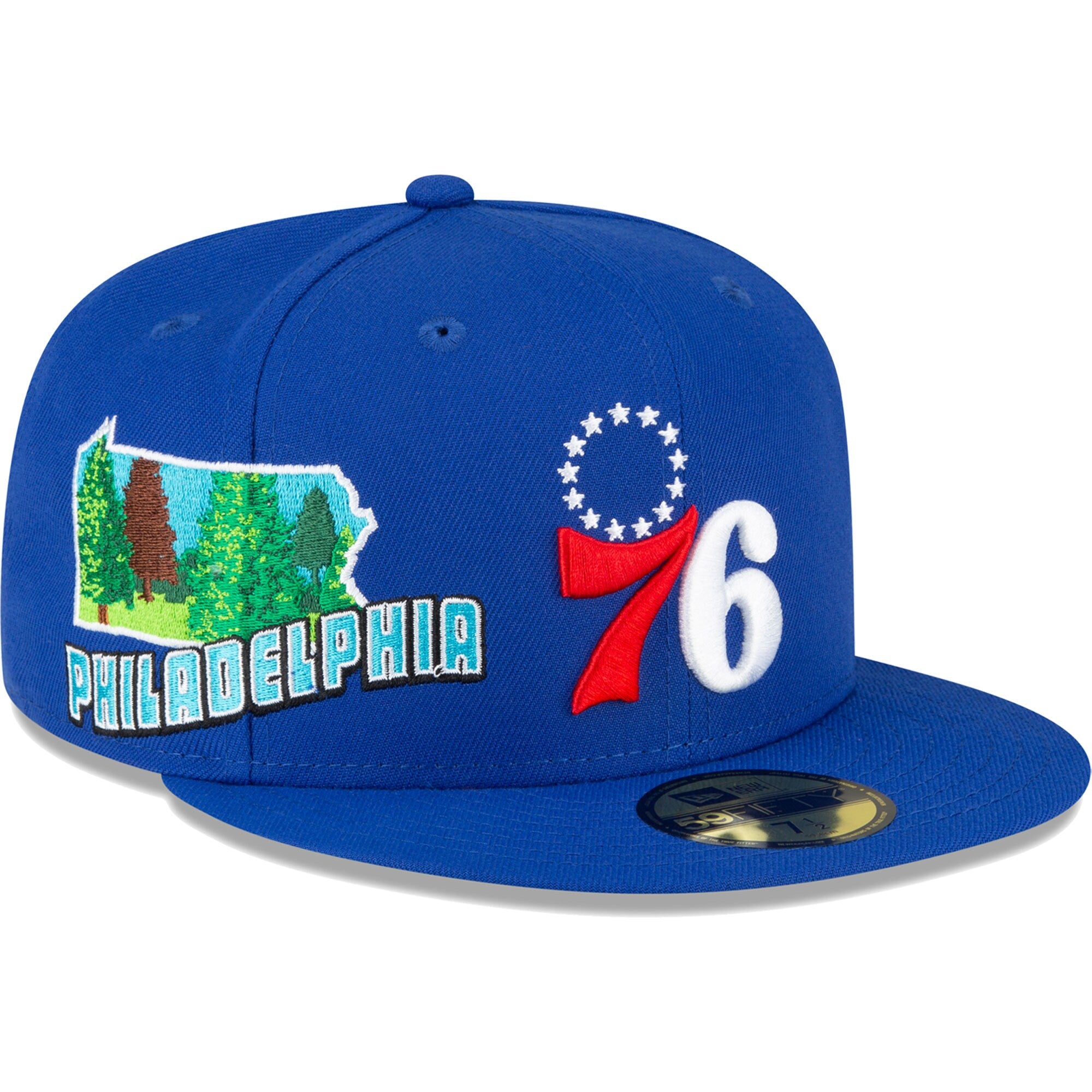 Philadelphia 76ers New Era Stateview 59FIFTY Fitted Hat - Royal