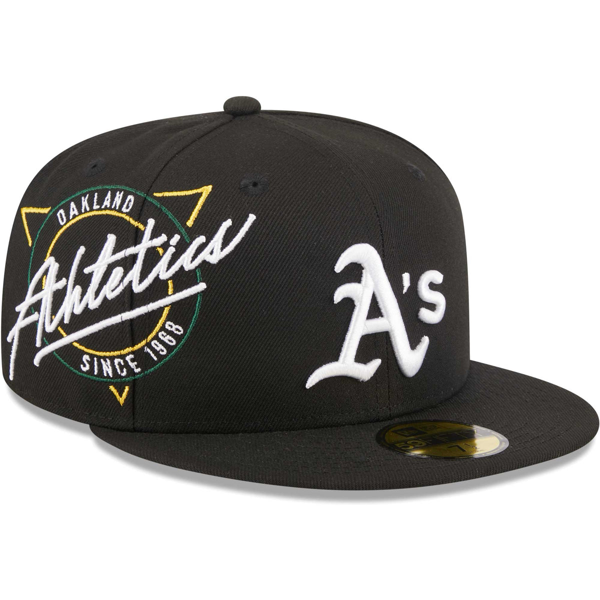 Oakland Athletics New Era Neon 59FIFTY Fitted Hat - Black