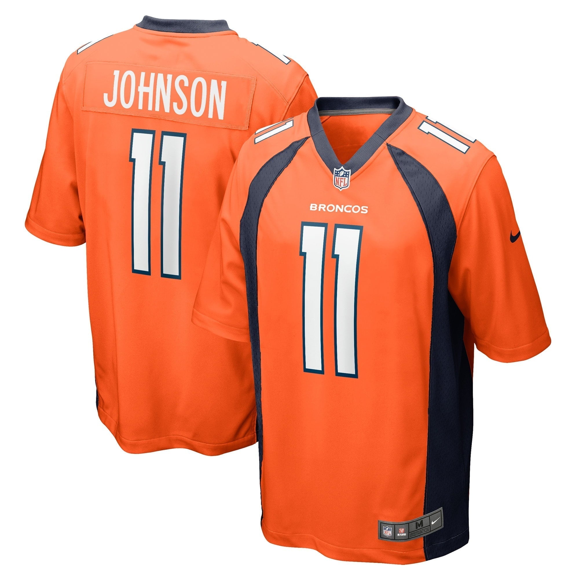 Men s Nike Josh Johnson Orange Denver Broncos Game Player Jersey