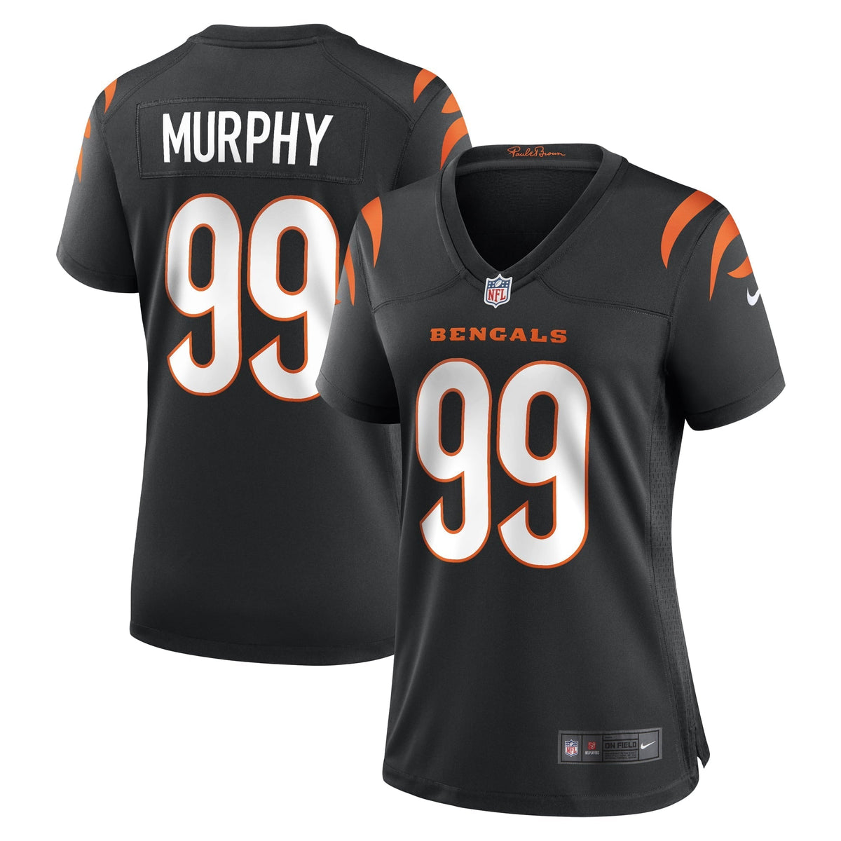 Women s Nike Myles Murphy Black Cincinnati Bengals Team Game Jersey