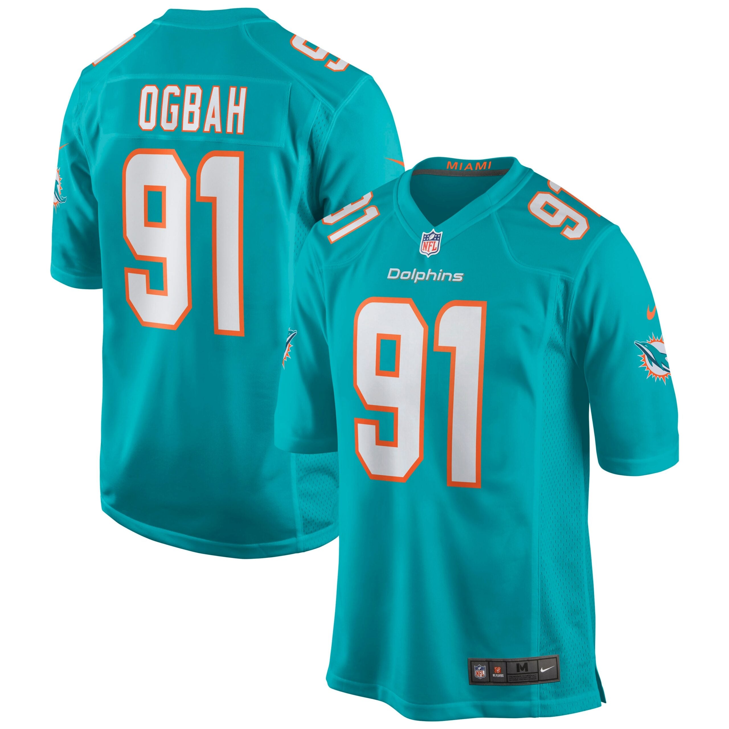 Emmanuel Ogbah Miami Dolphins Nike Game Jersey   Aqua