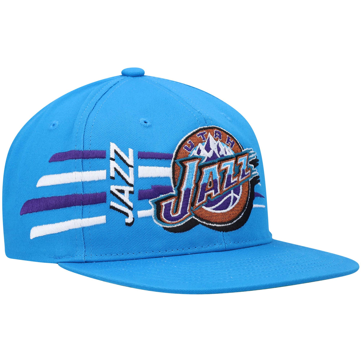 Utah Jazz Mitchell & Ness Hardwood Classics Retro Bolt Deadstock Snapback Hat - Powder Blue