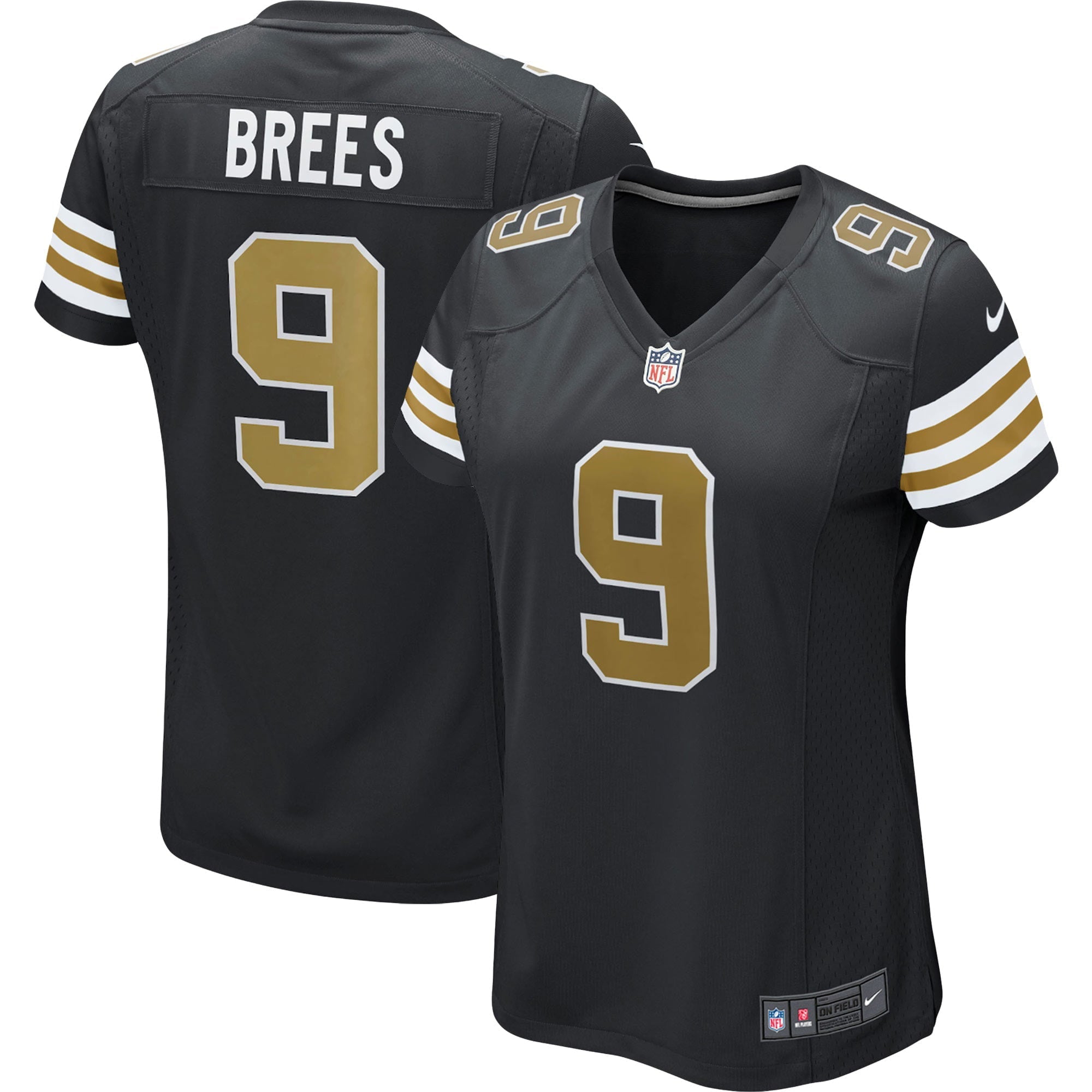 Women s Nike Drew Brees New Orleans Saints Black Alternate Game Jersey