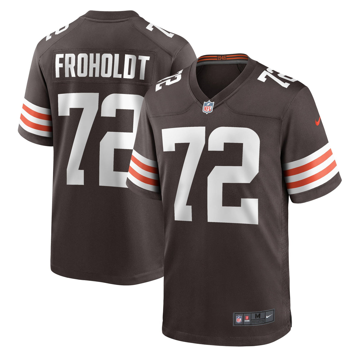 Men s Nike Hjalte Froholdt Brown Cleveland Browns Game Player Jersey