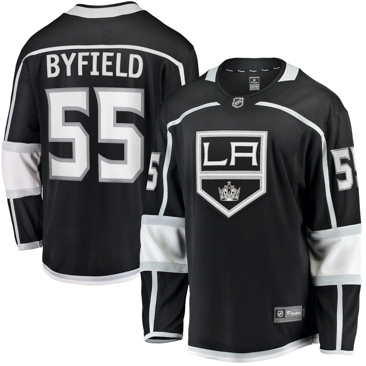 Men's Fanatics Branded Quinton Byfield Black Los Angeles Kings Home Team Breakaway Player Jersey