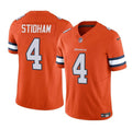Men s Denver Broncos Jarrett Stidham Orange 2023 Vapor Untouchable Stitched Jerseys