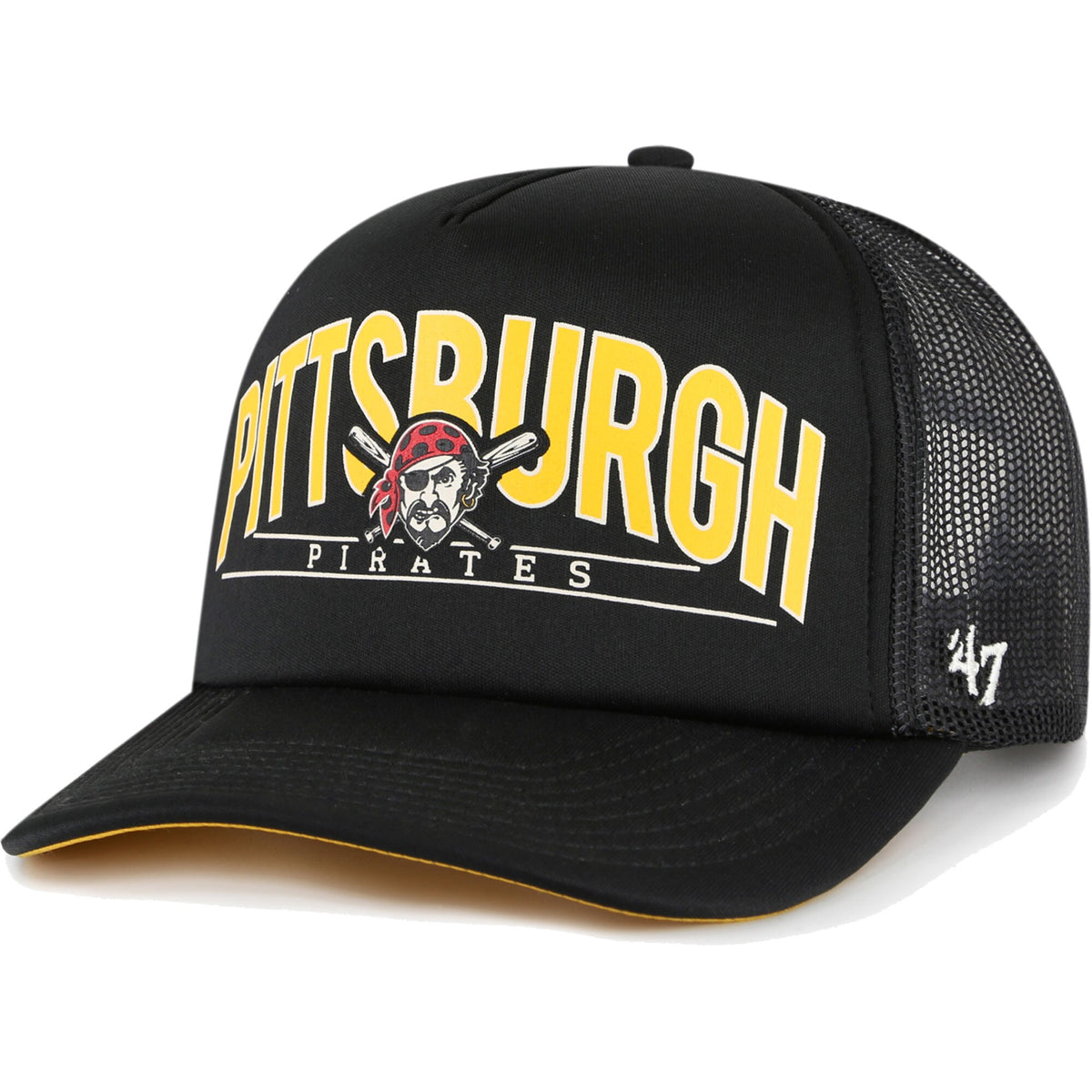 Pittsburgh Pirates '47 Backhaul Foam Trucker Snapback Hat - Black